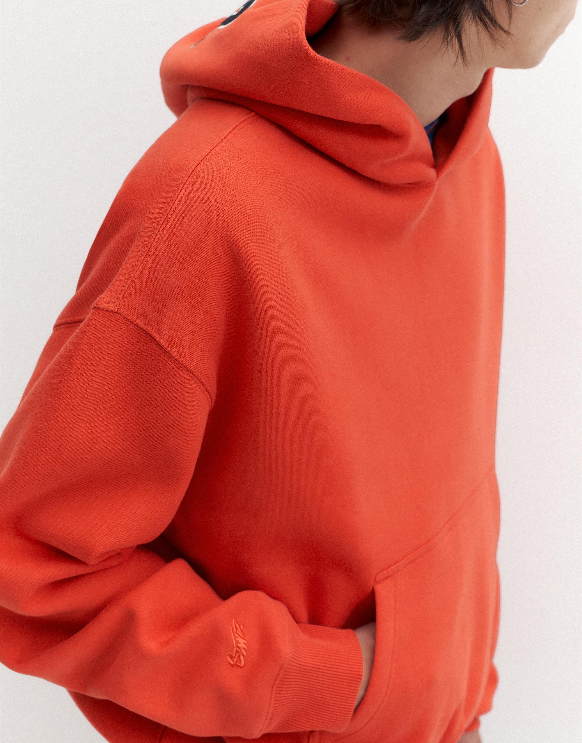 STWD boxy-fit logo hoodie — Red