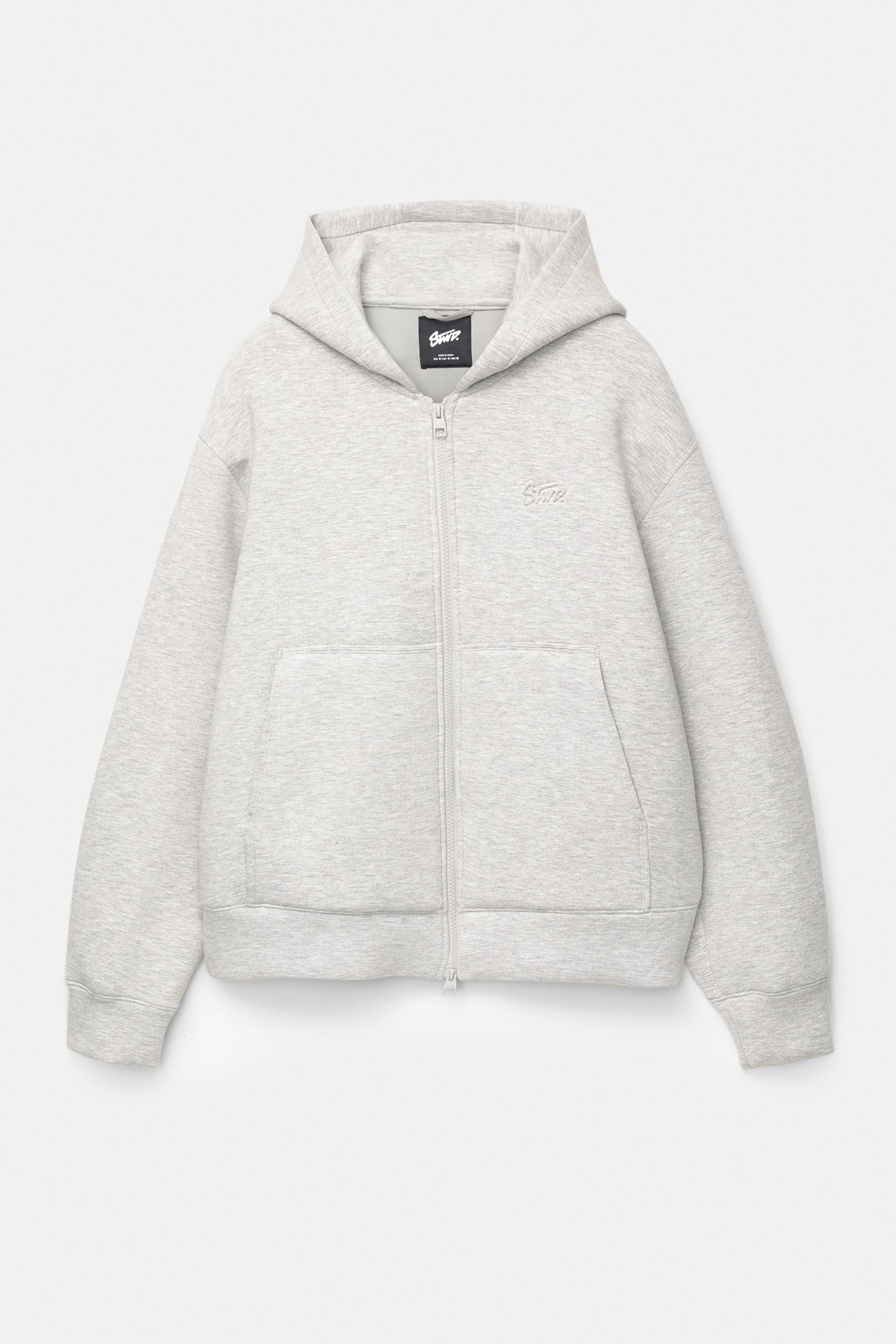 Neoprene-effect hoodie — Grey
