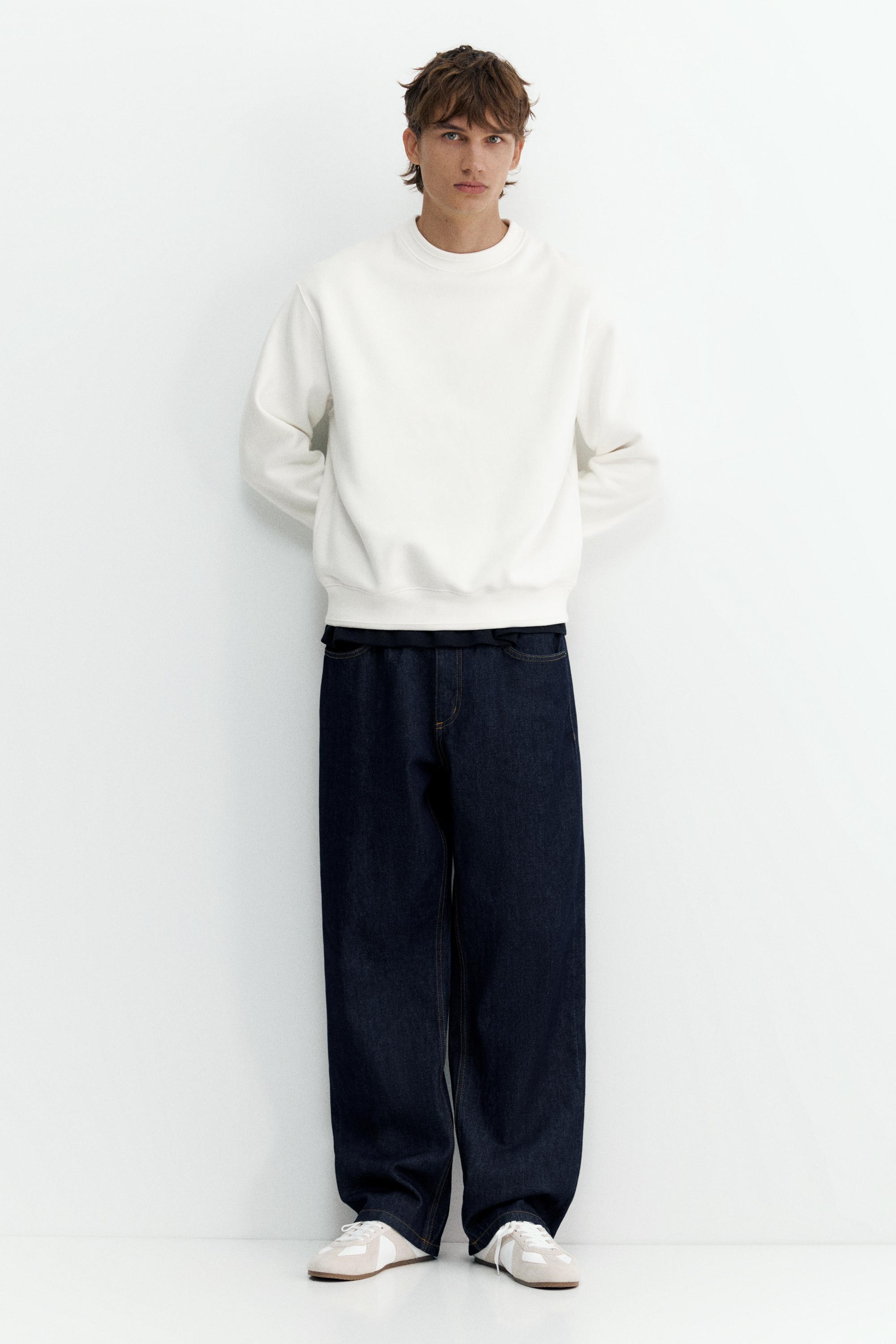 Relaxed fit round neck sweatshirt — Off white