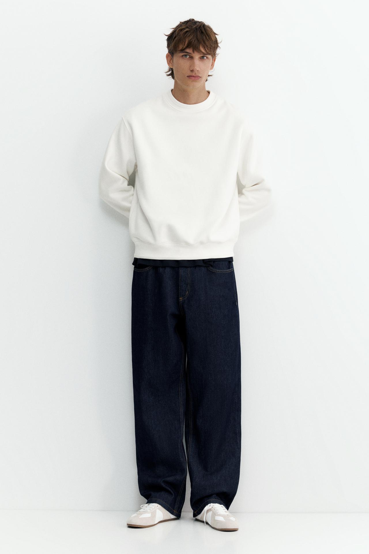Relaxed fit round neck sweatshirt — Off white