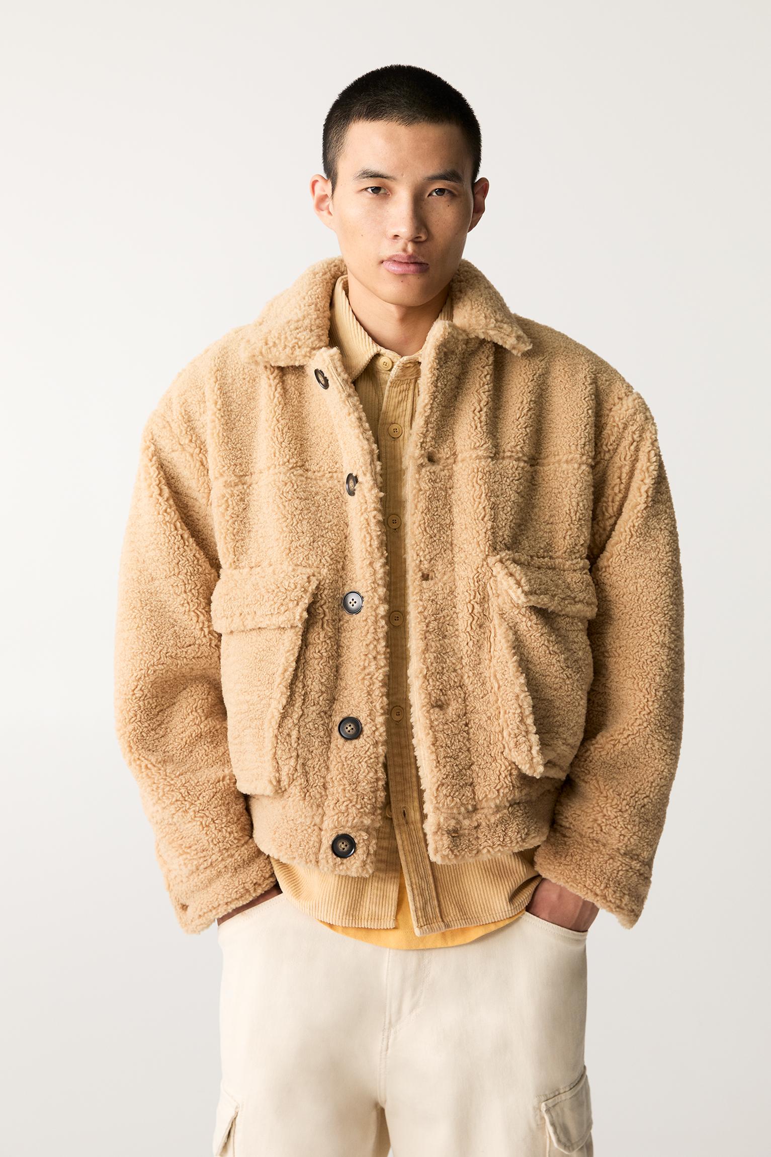 Faux shearling jacket - pull&bear