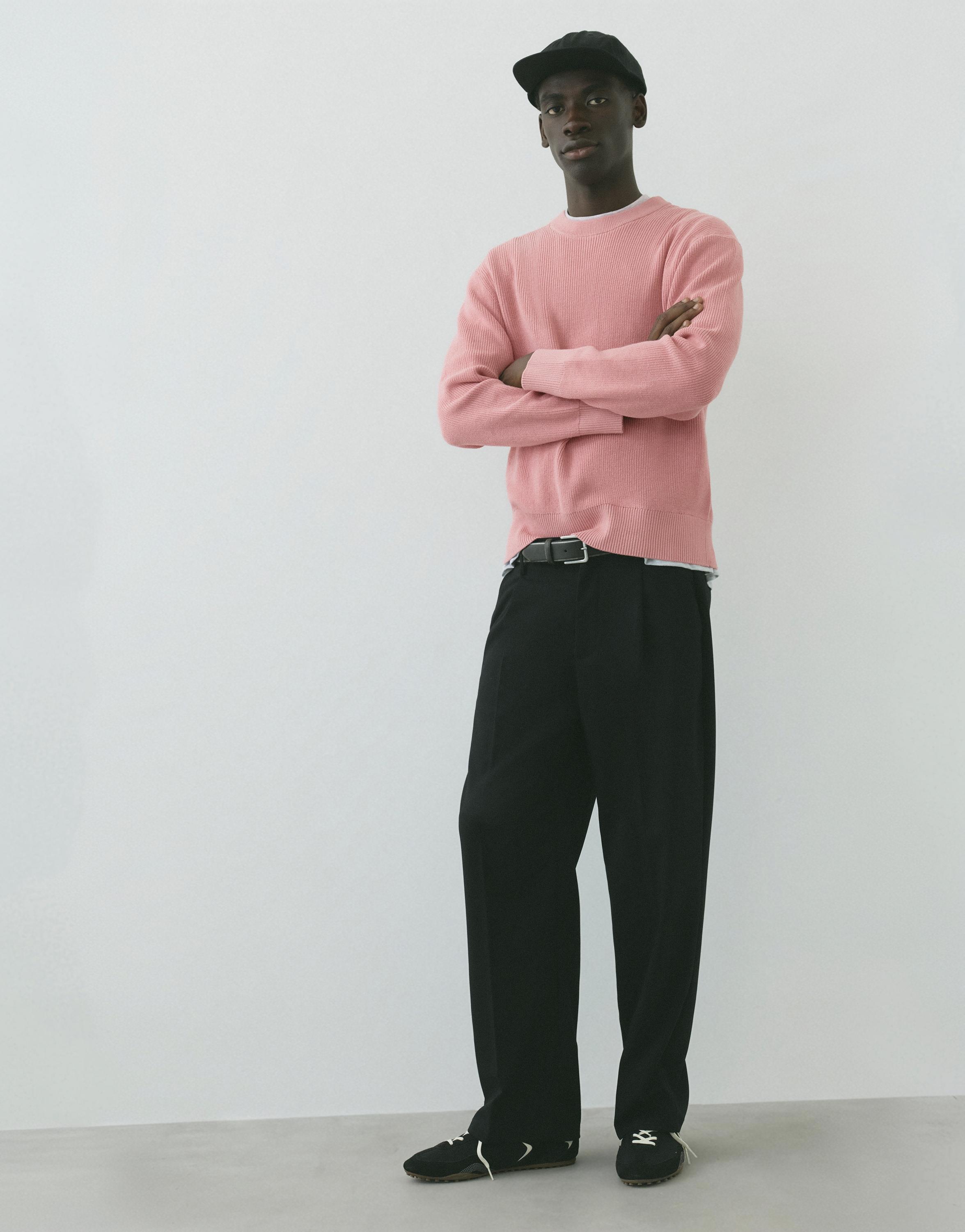 Wide-leg tailored trousers — Black