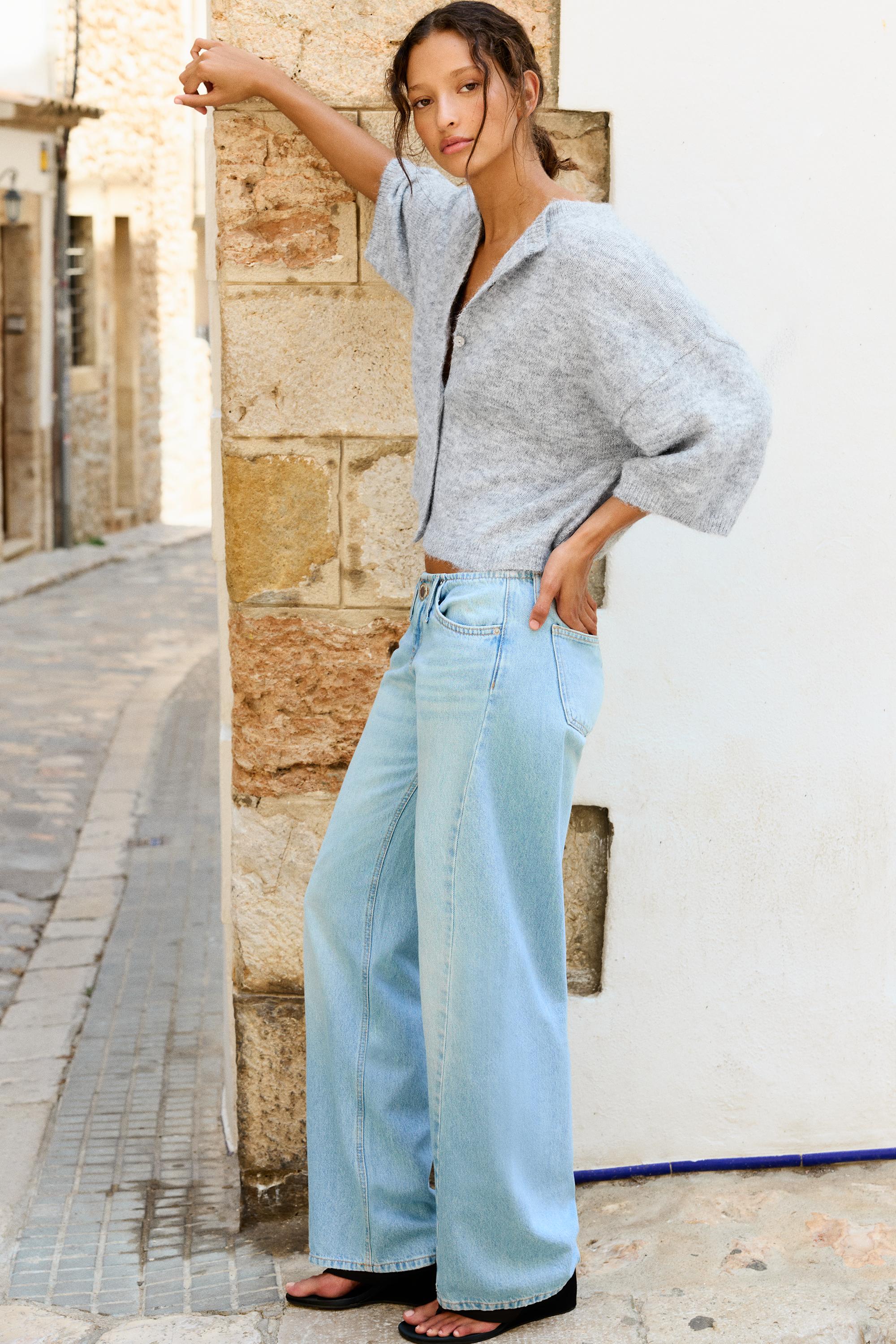 Short sleeve cardigan — Grey marl