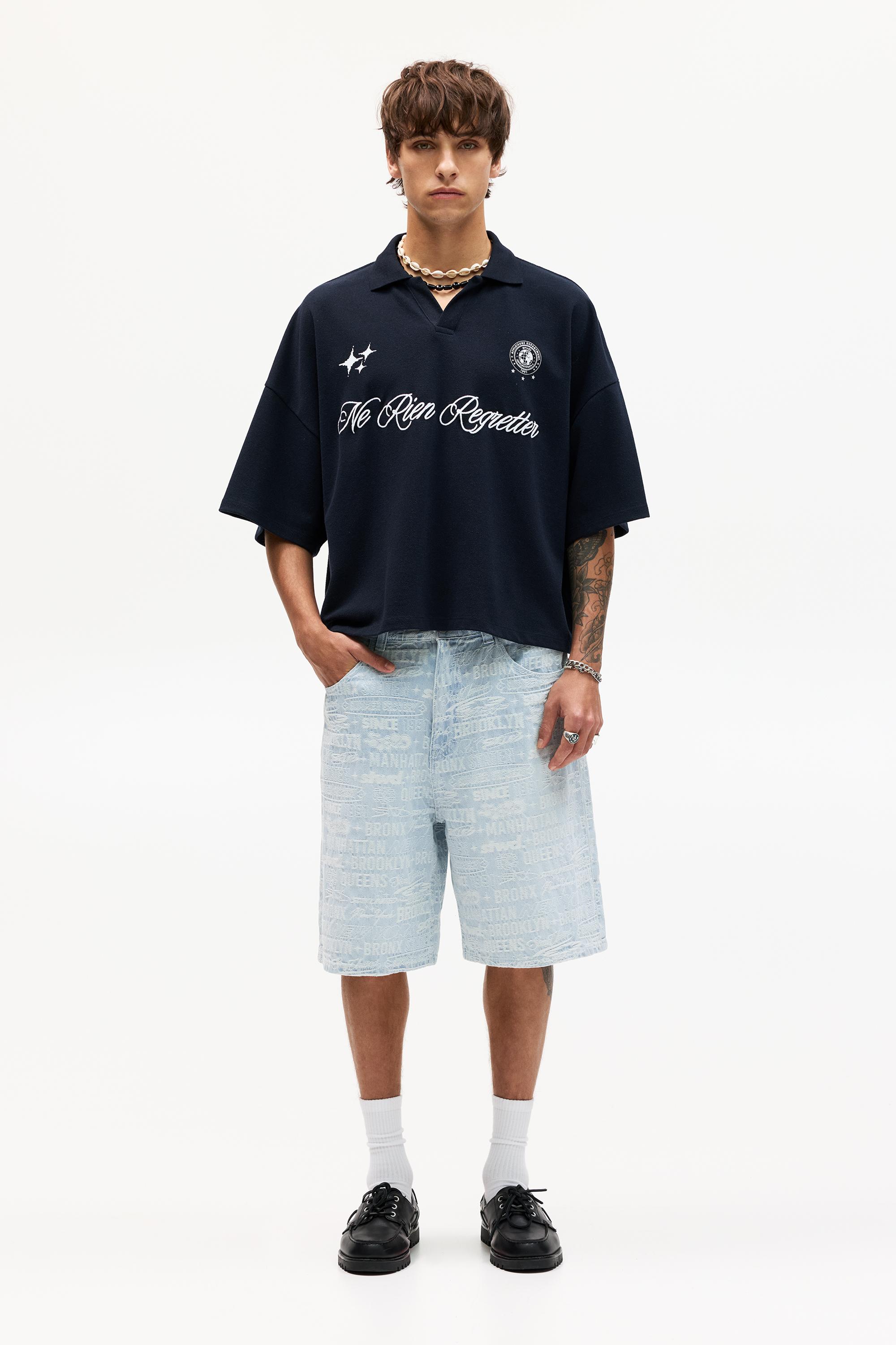 Jeans-Bermudas Mit Jacquard