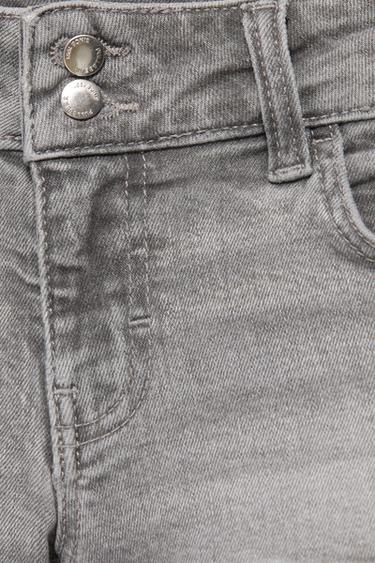 Double-button mini denim shorts — Grey 7