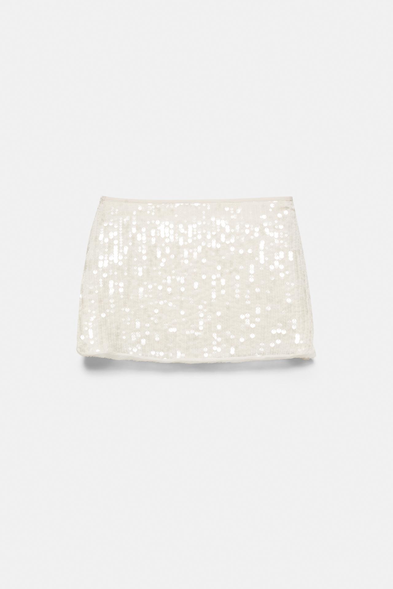 Sequin mini skirt — Ice