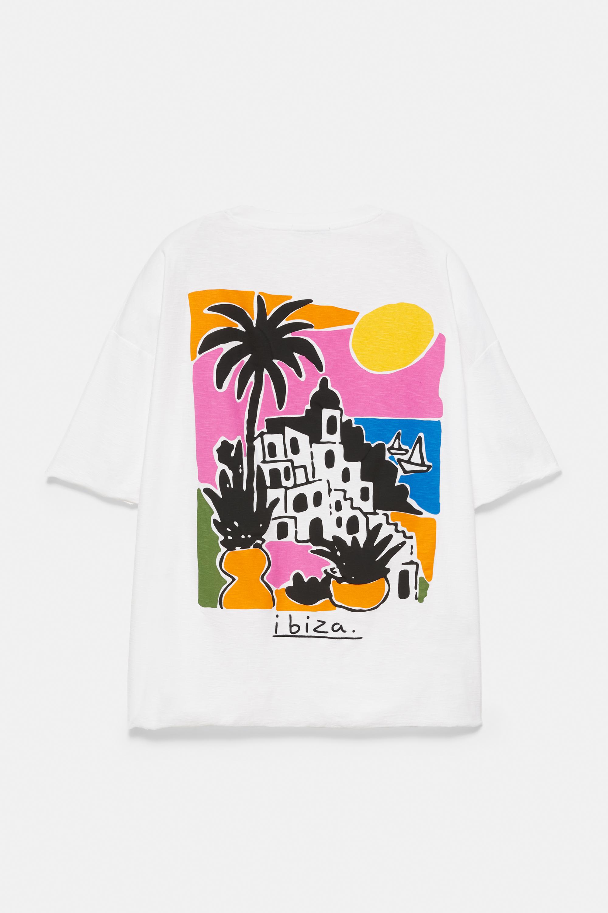 Ibiza graphic boxy-fit T-shirt — White