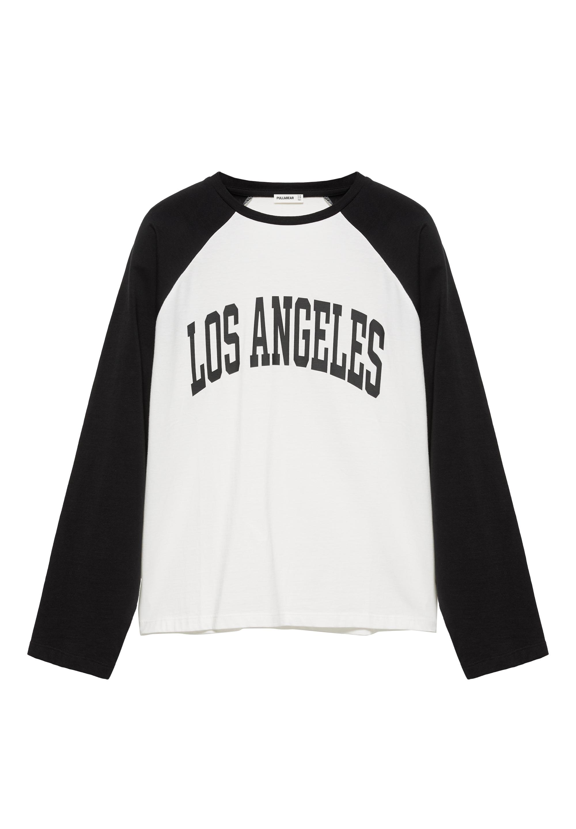 Los Angeles raglan sleeve T-shirt — White/Black