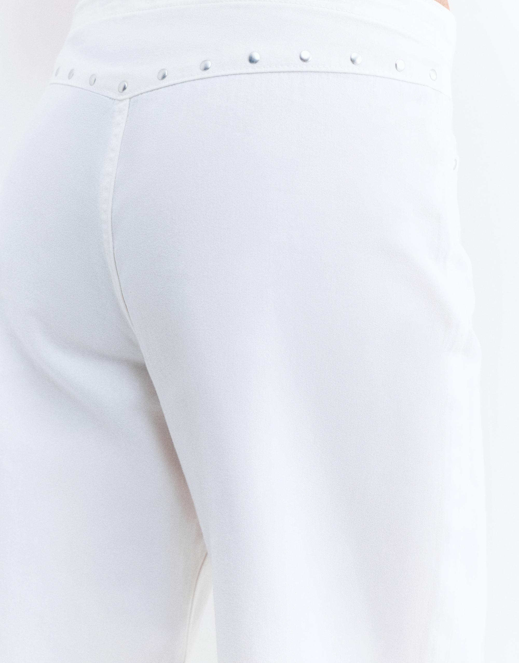 White studded baggy jeans — White