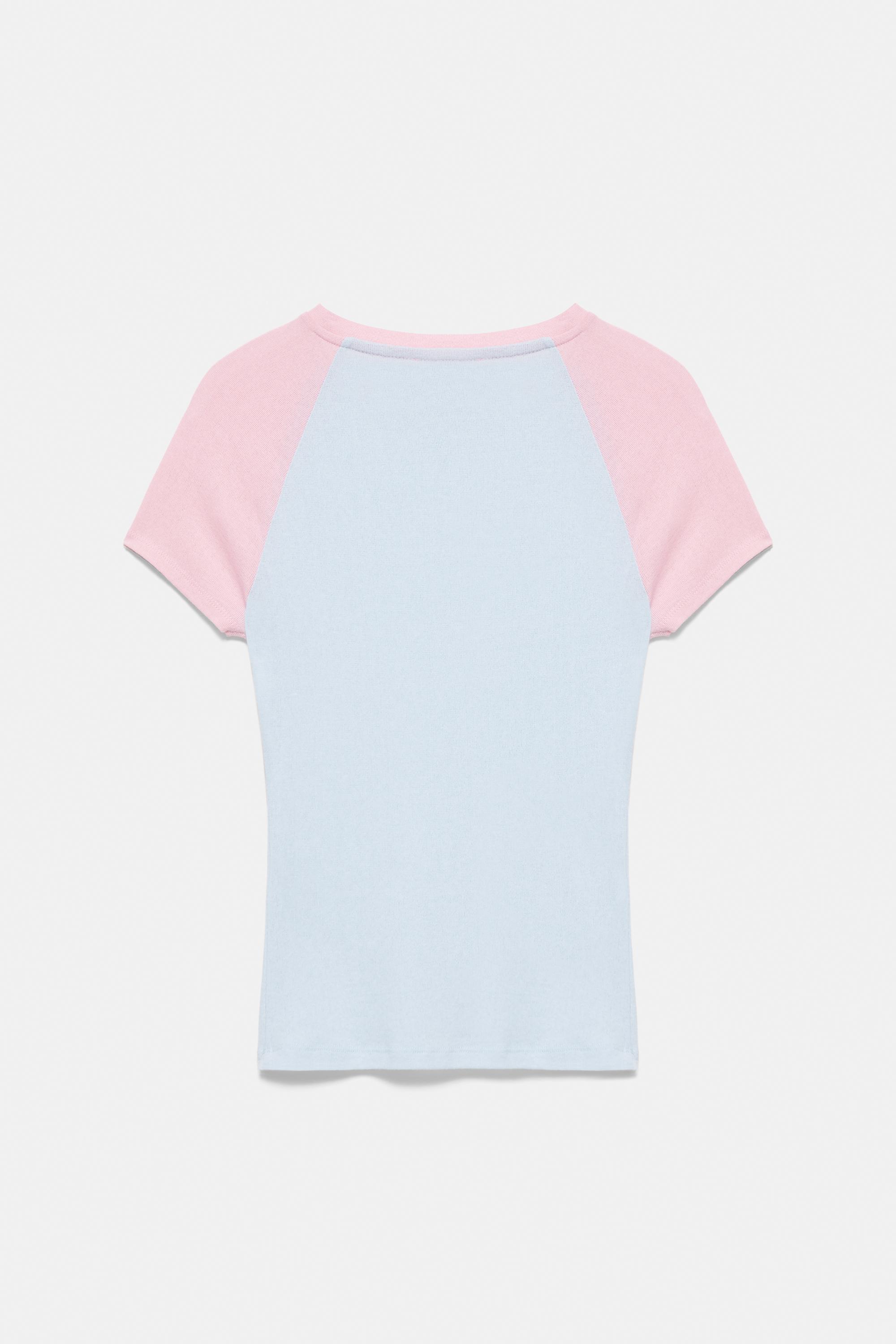 Contrast raglan sleeve T-shirt — Pastel blue