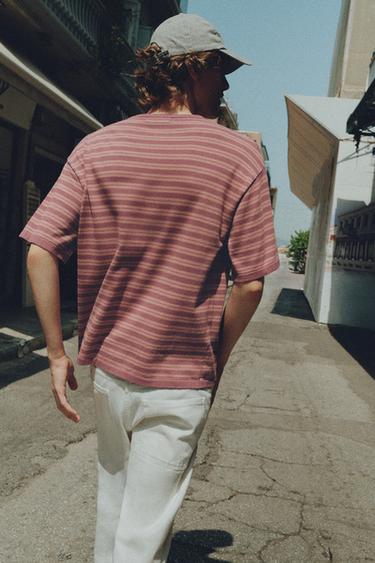 Striped knit T-shirt — Purple 2