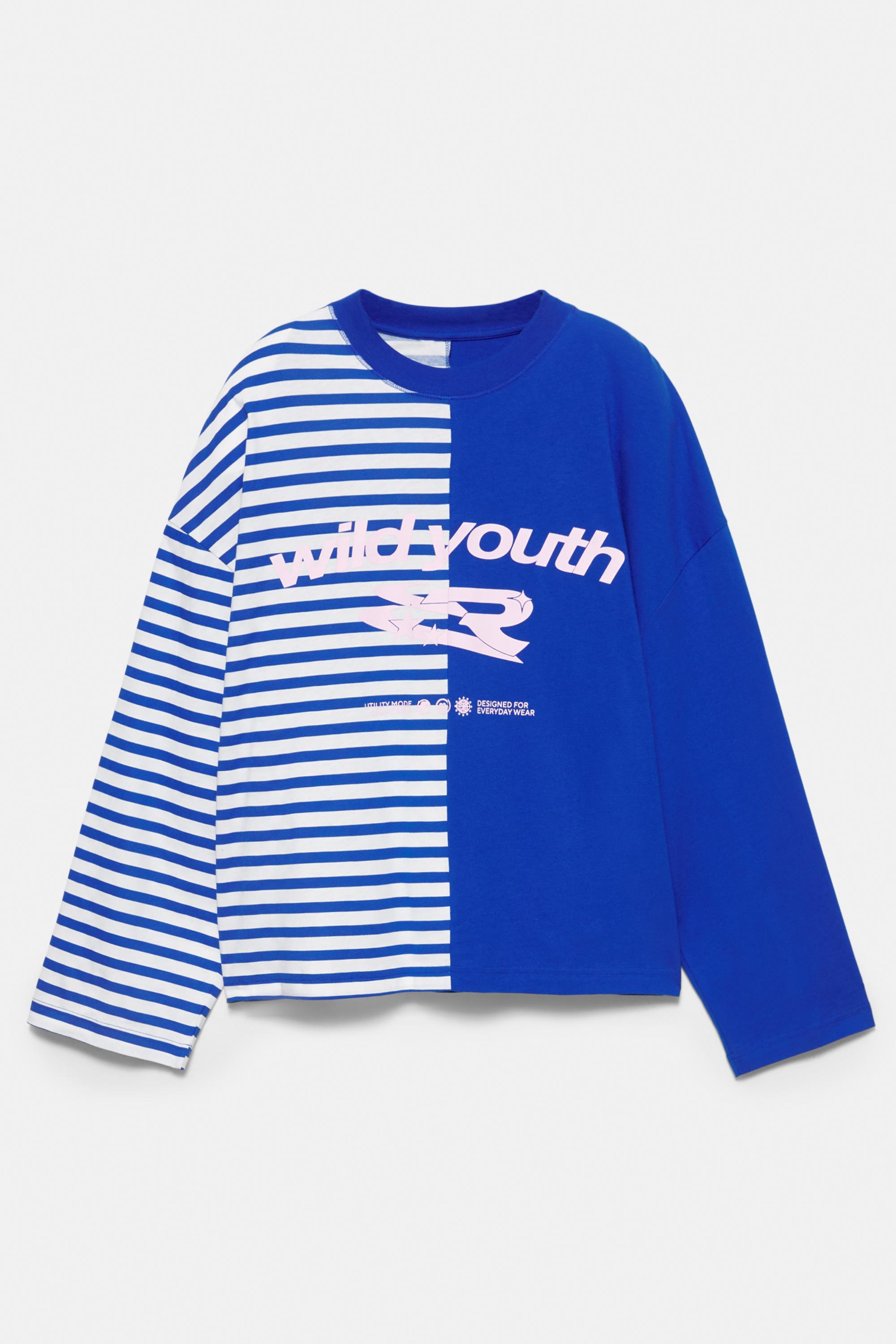 Graphic panel T-shirt — Dark blue