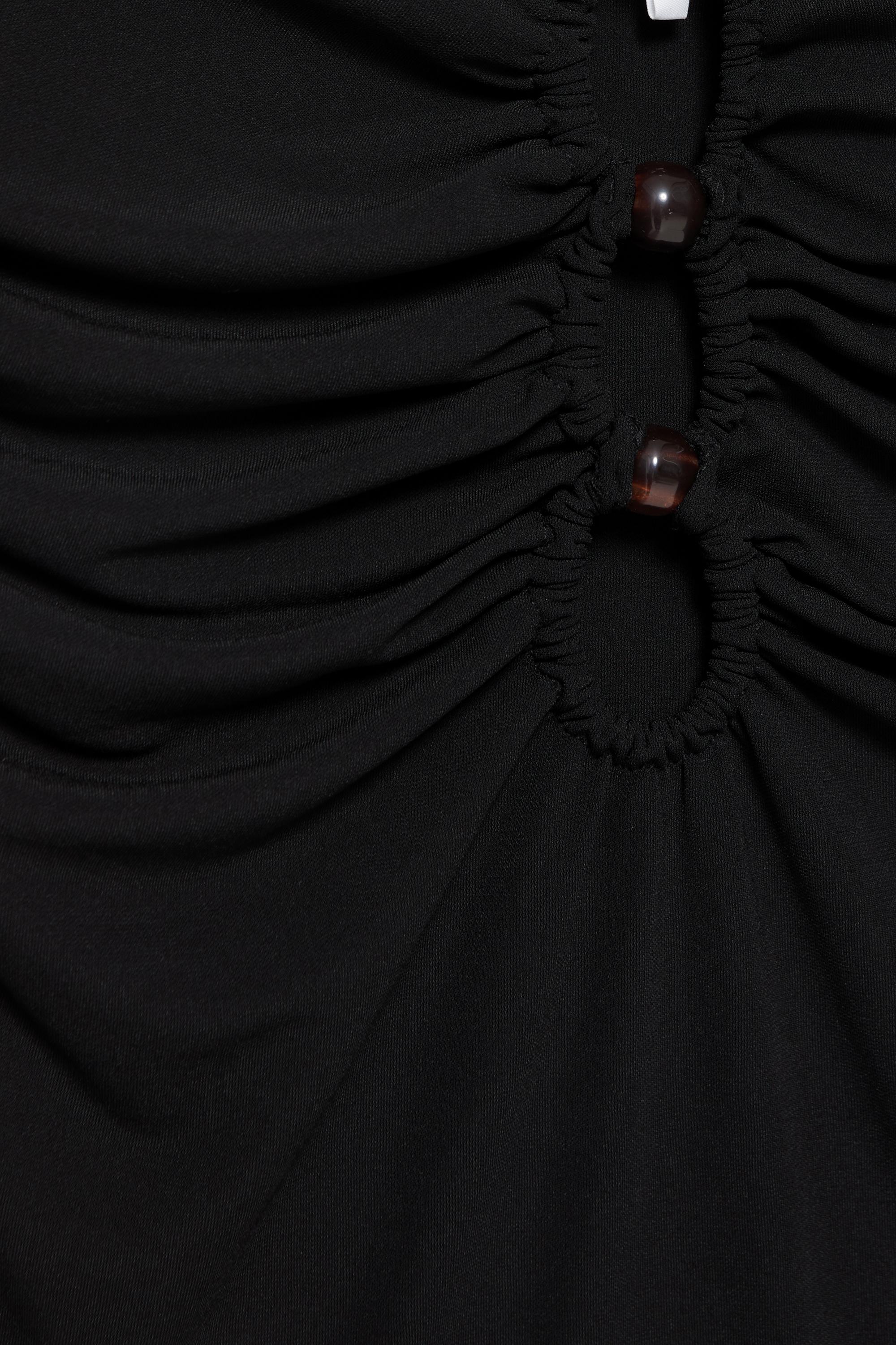 Strappy cut-out bodysuit with appliques — Black (alternate view)