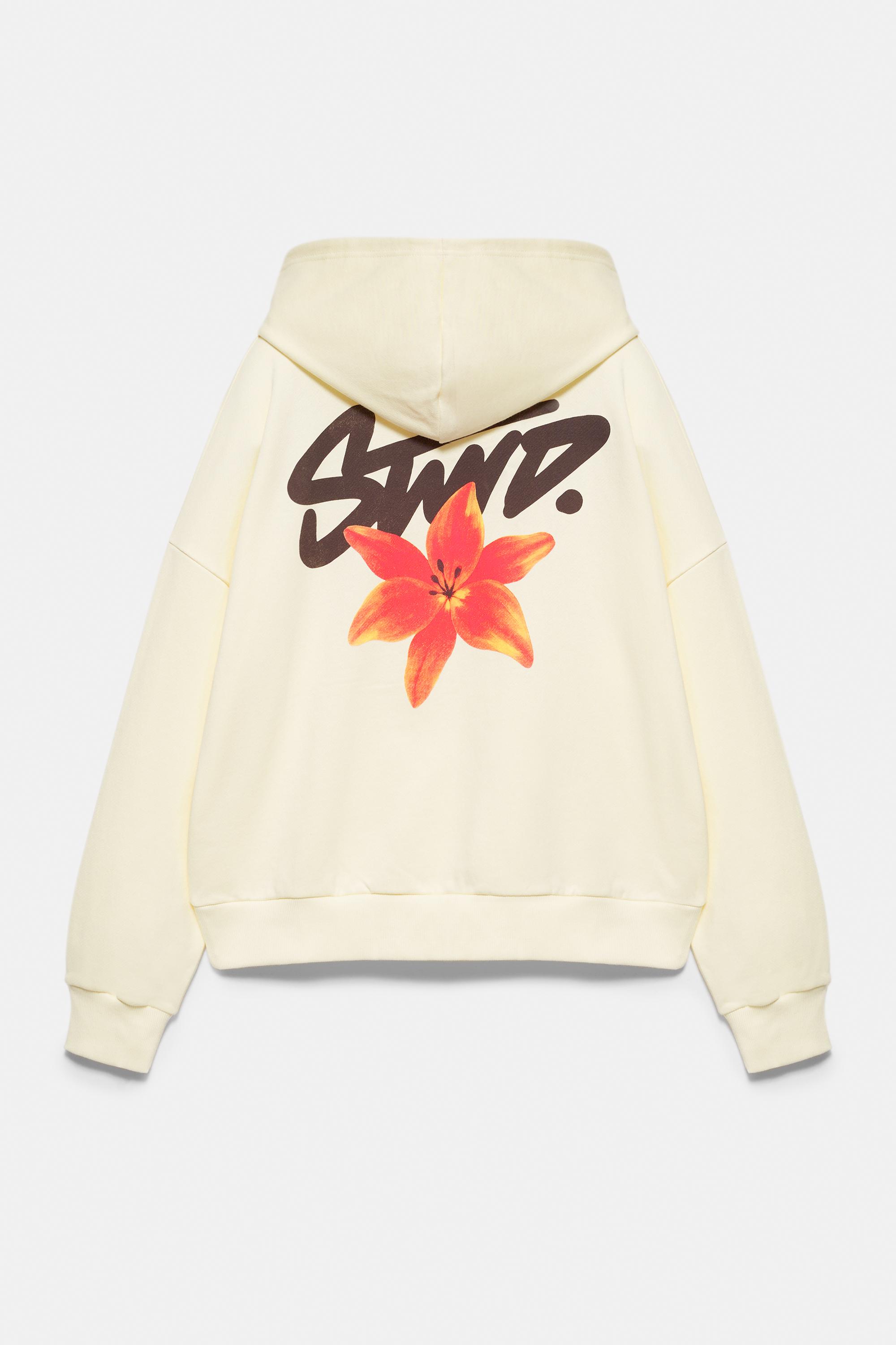 Kapüşonlu çiçekli STWD sweatshirt - Görsel 12