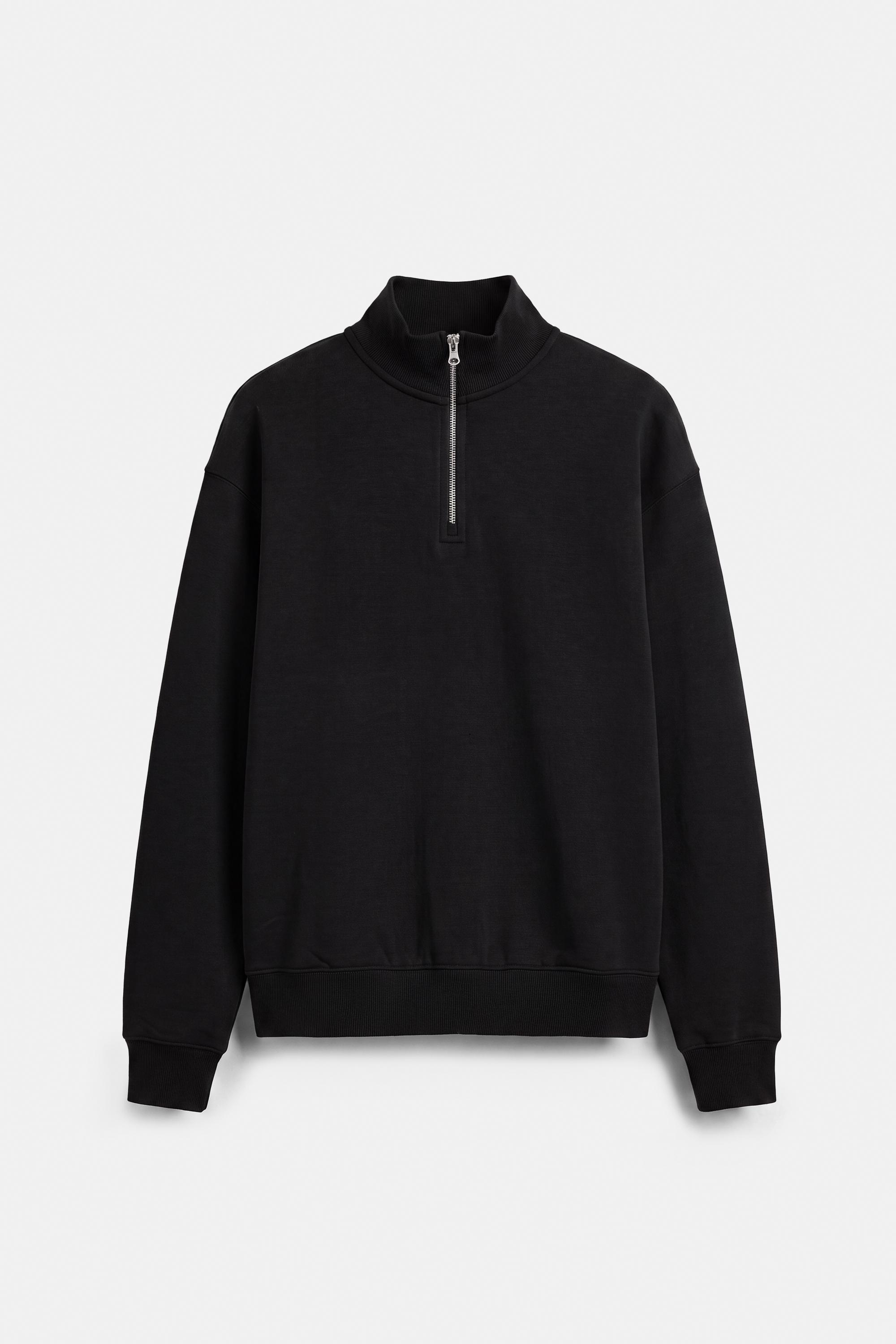 Quarter-zip sweatshirt — Black