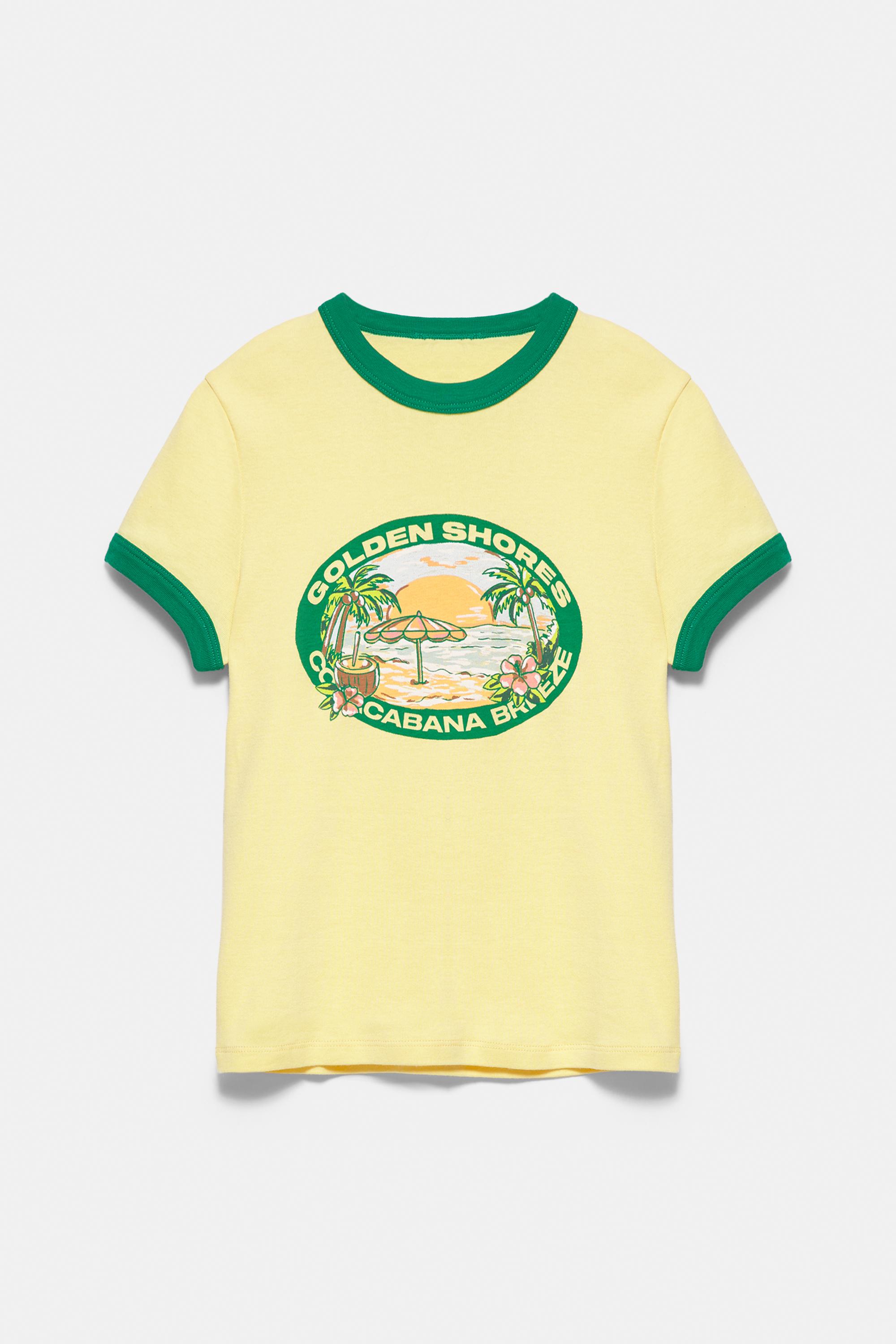 Yellow Copacabana graphic T-shirt — Yellow