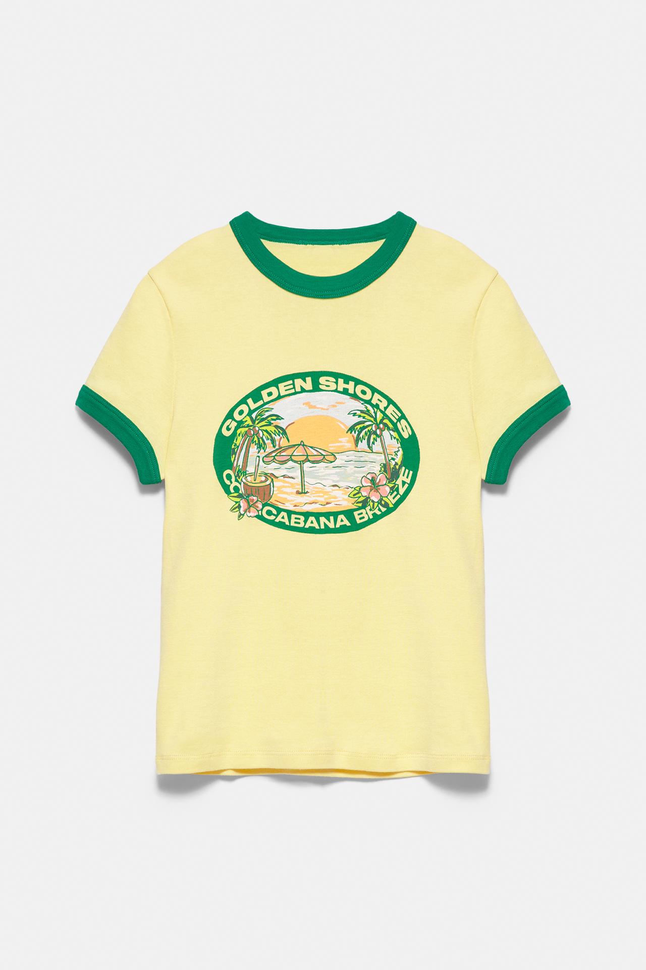 Yellow Copacabana graphic T-shirt — Yellow