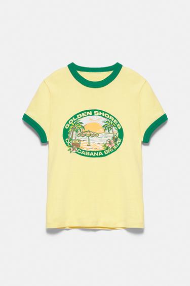 Yellow Copacabana graphic T-shirt — Yellow 6