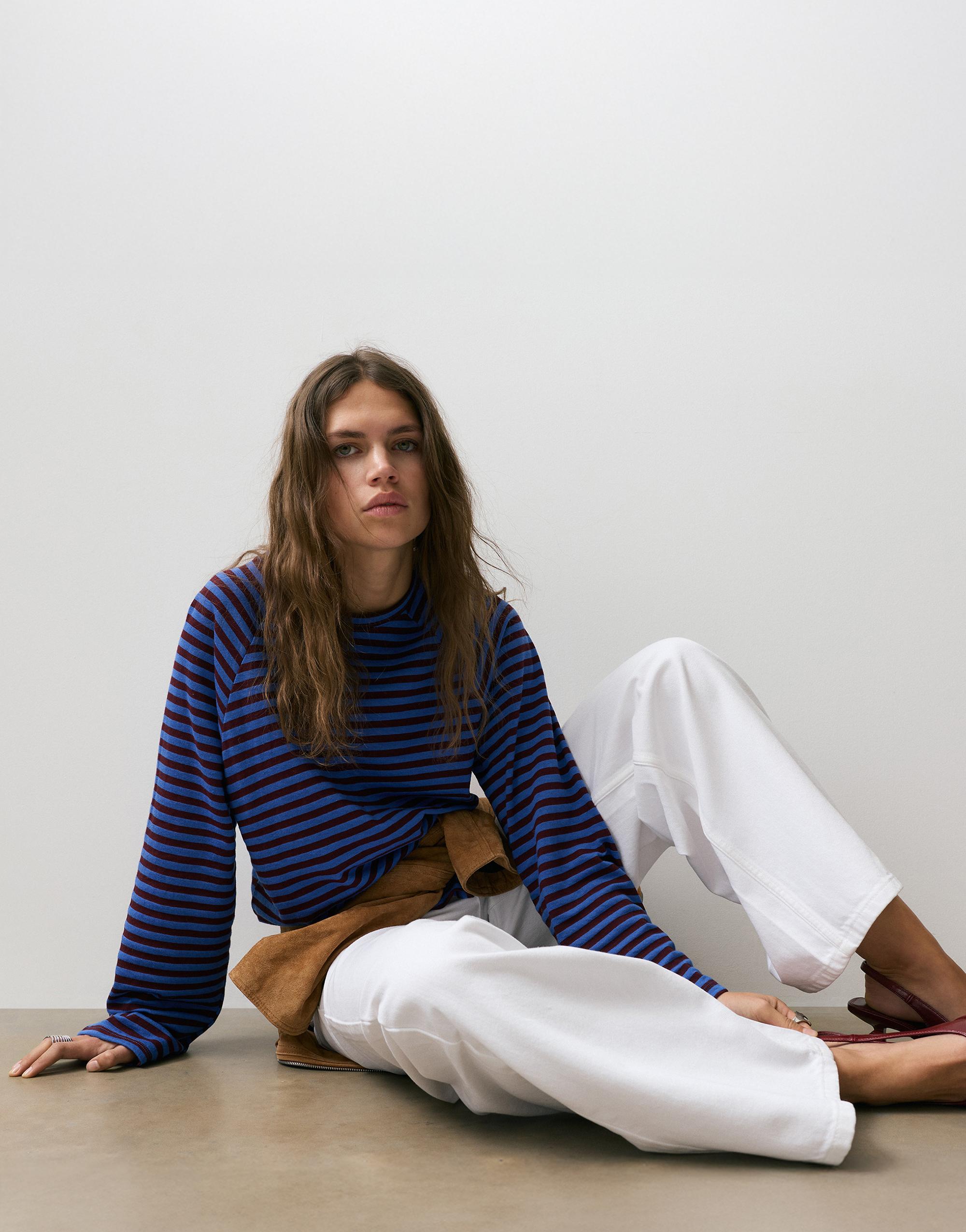 Uzun kollu çizgili tişört - Görsel 58