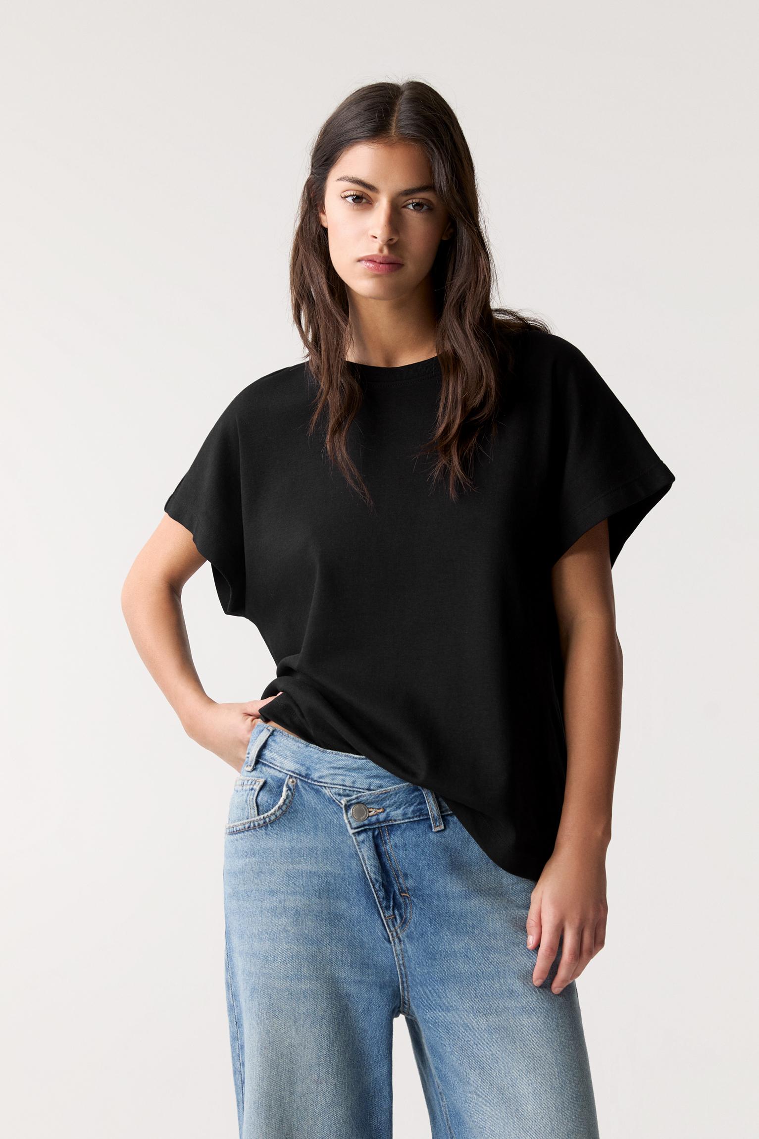 Oversize-T-Shirt Mit Durchgehenden Ärmeln