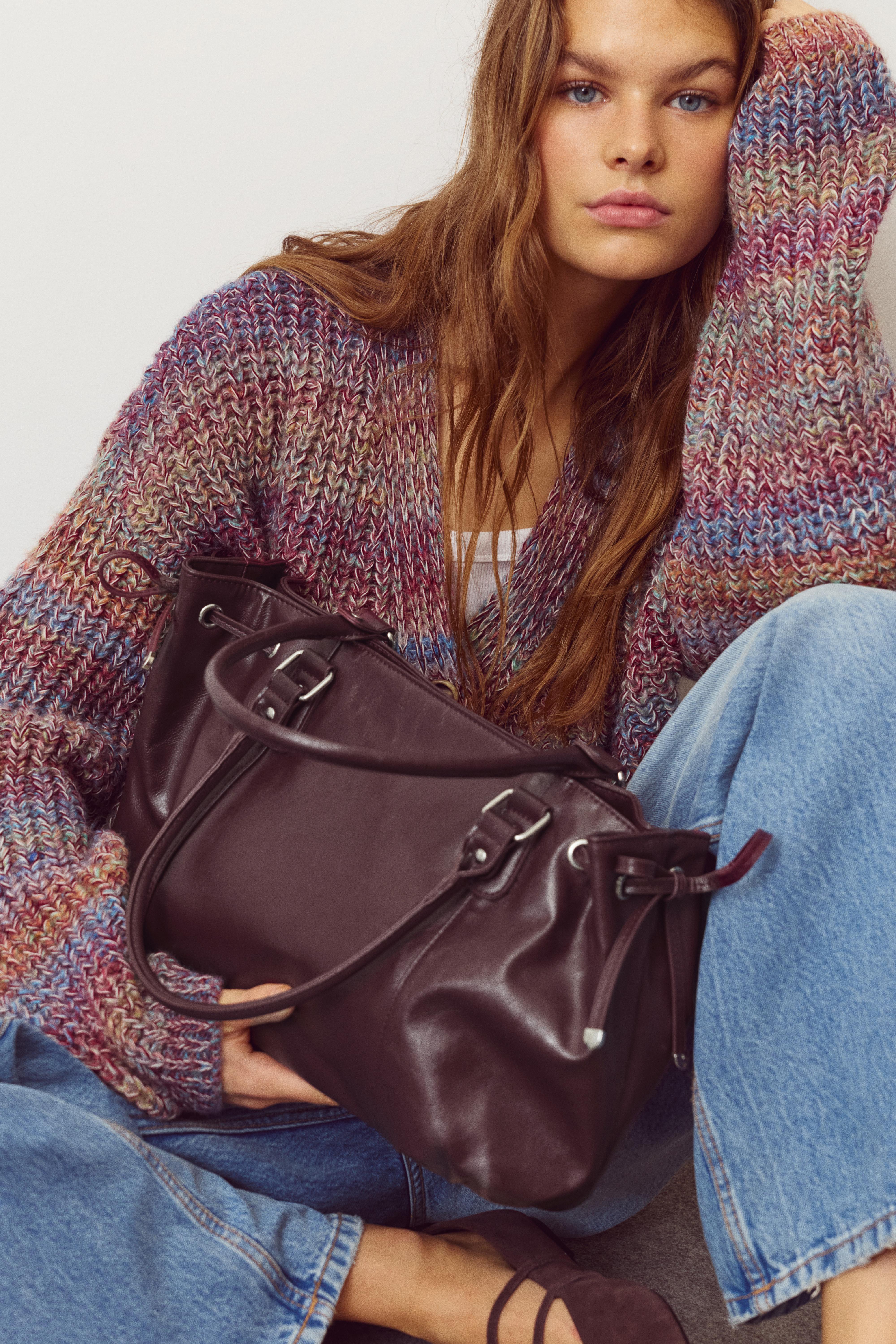 Bow detail tote bag — Burgundy
