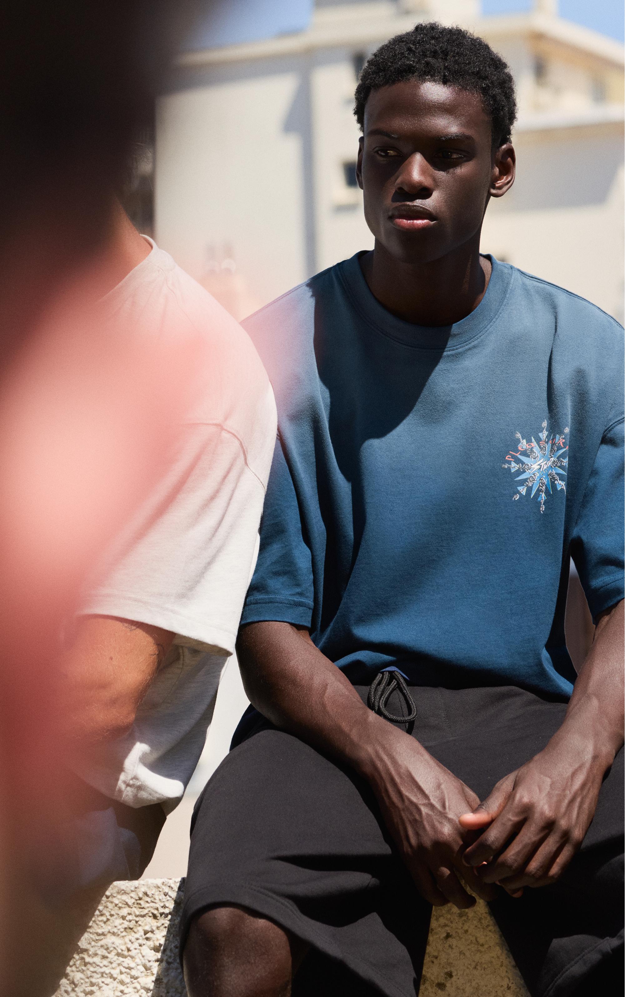 Pleasures x STWD boxy T-shirt — Dark blue