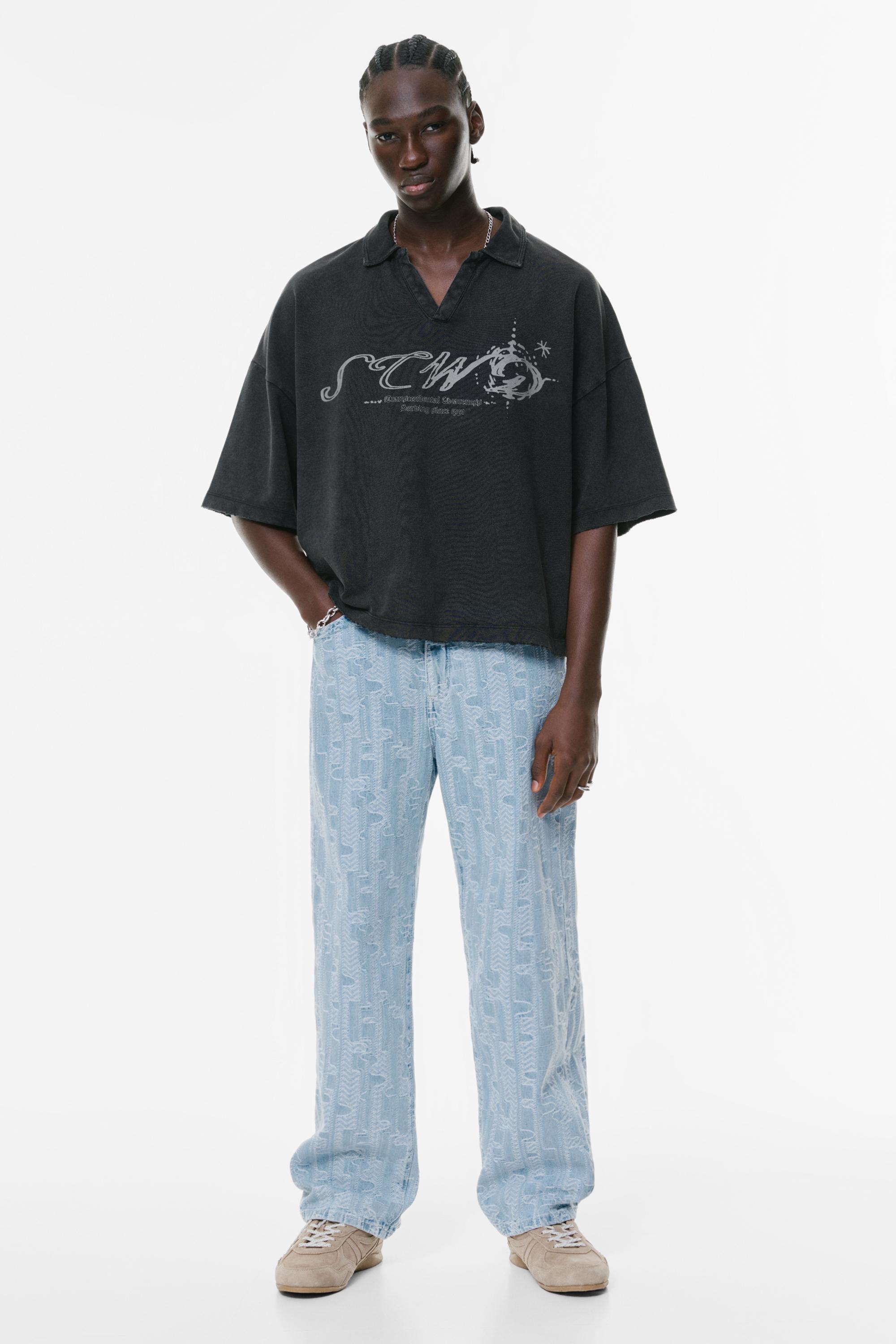 Jacquard-Baggy-Jeans