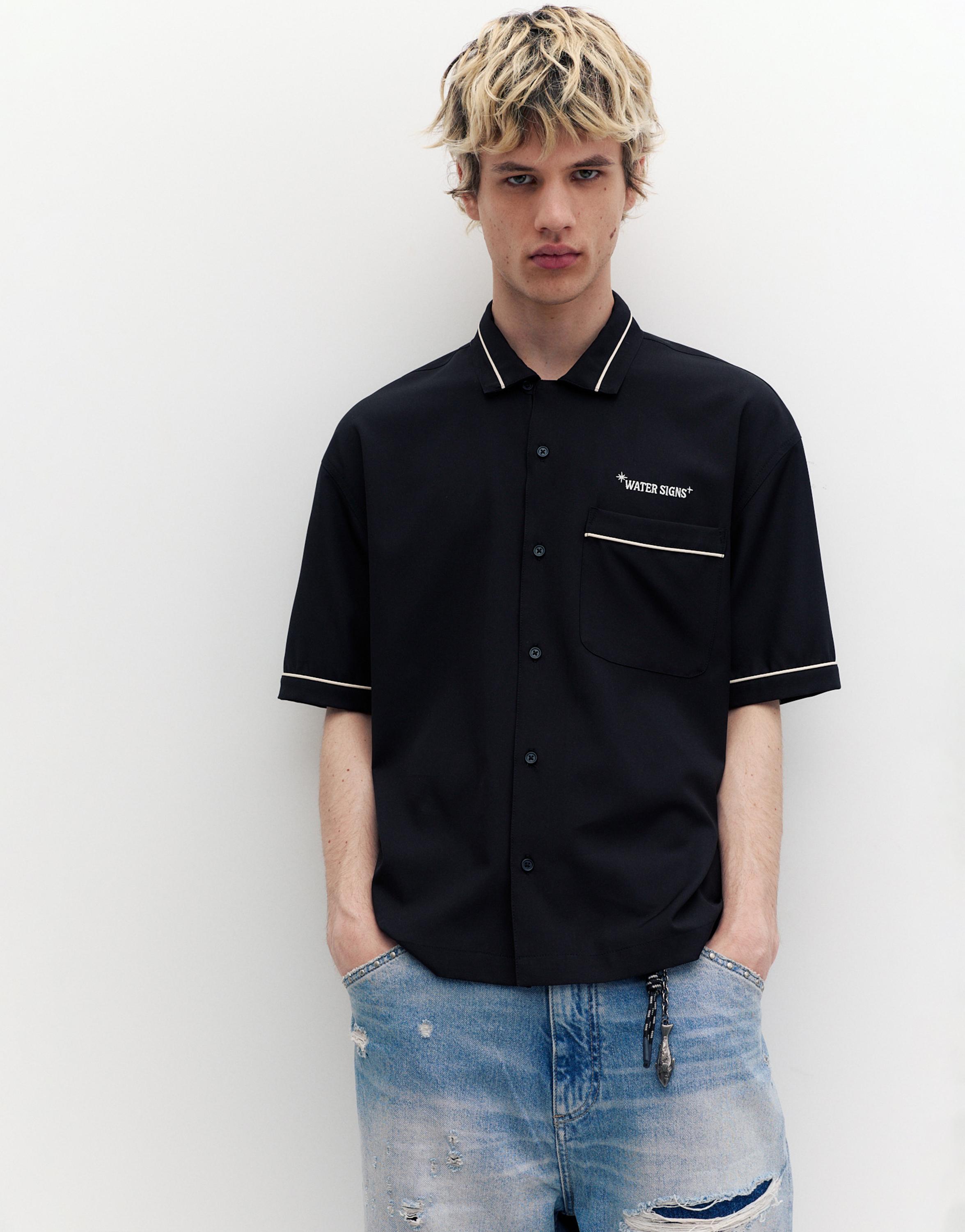 Kısa kollu nakışlı gömlek - Görsel 14