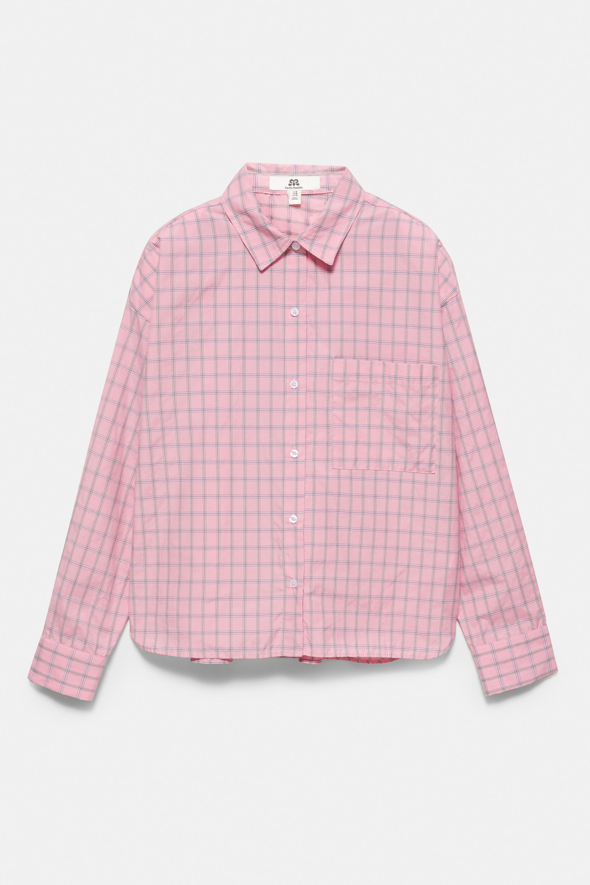 Check pocket shirt — Pink