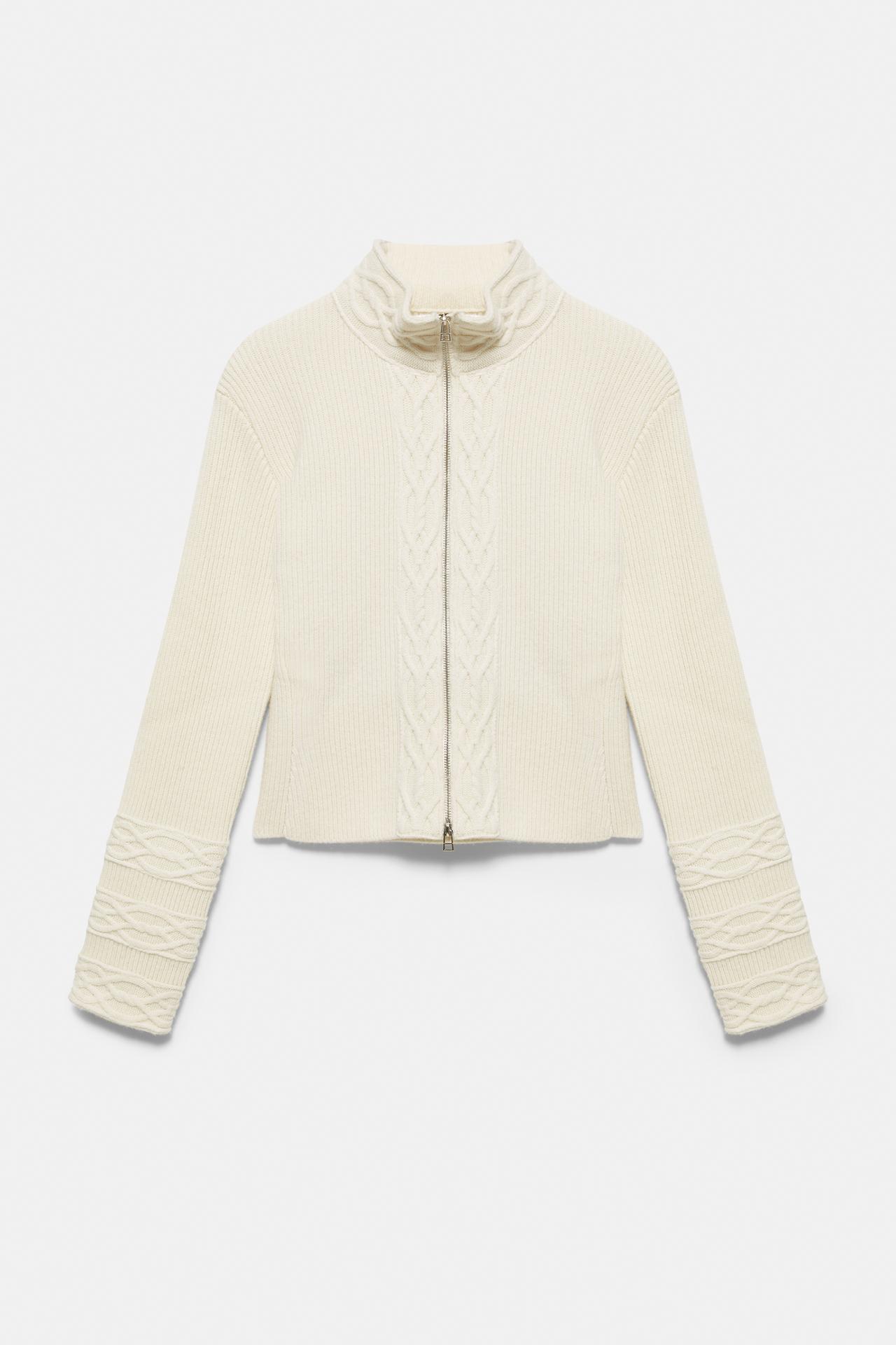 100% Wool Cardigan Oscar Ouyang — Ecru