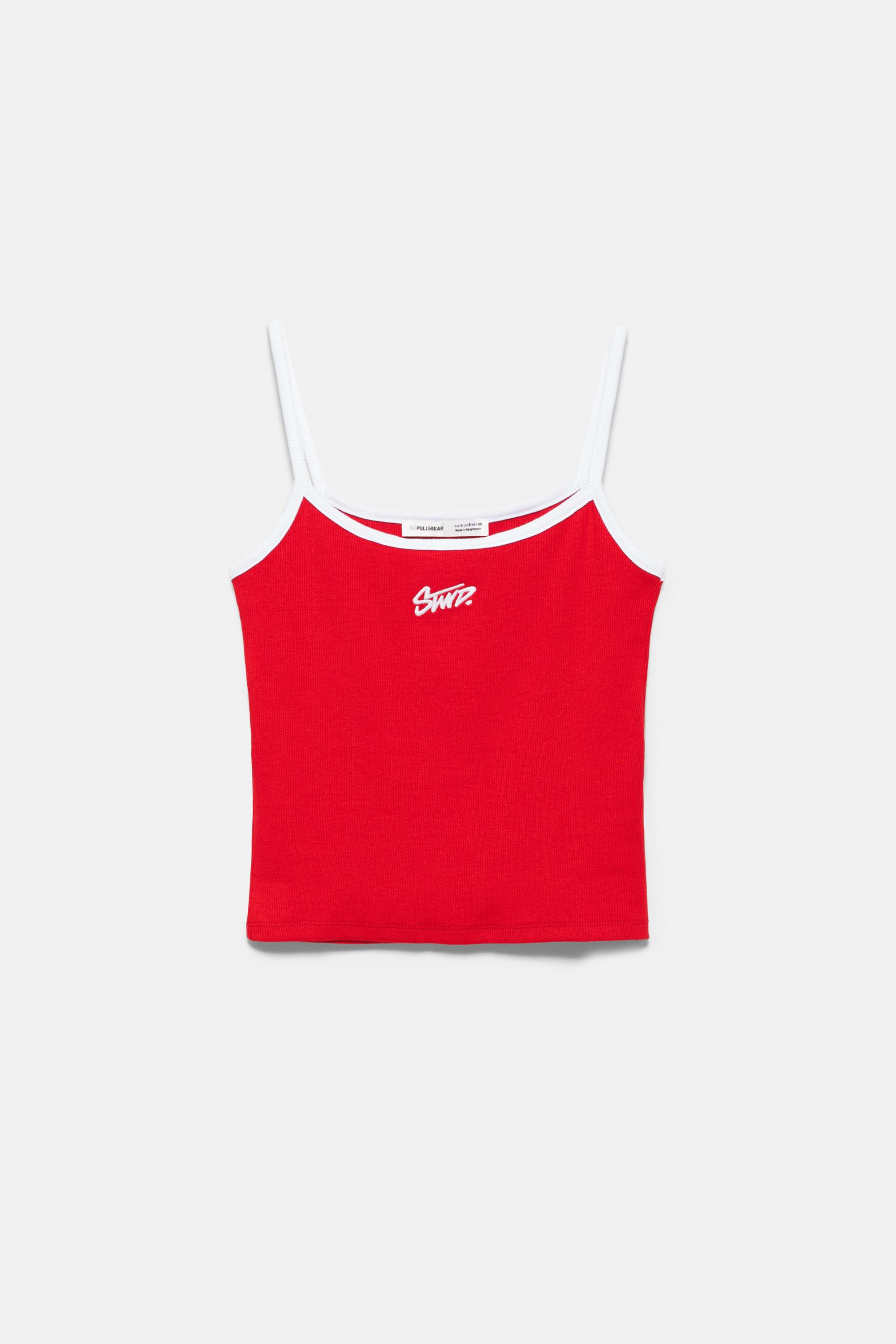 STWD fine strap top — Red