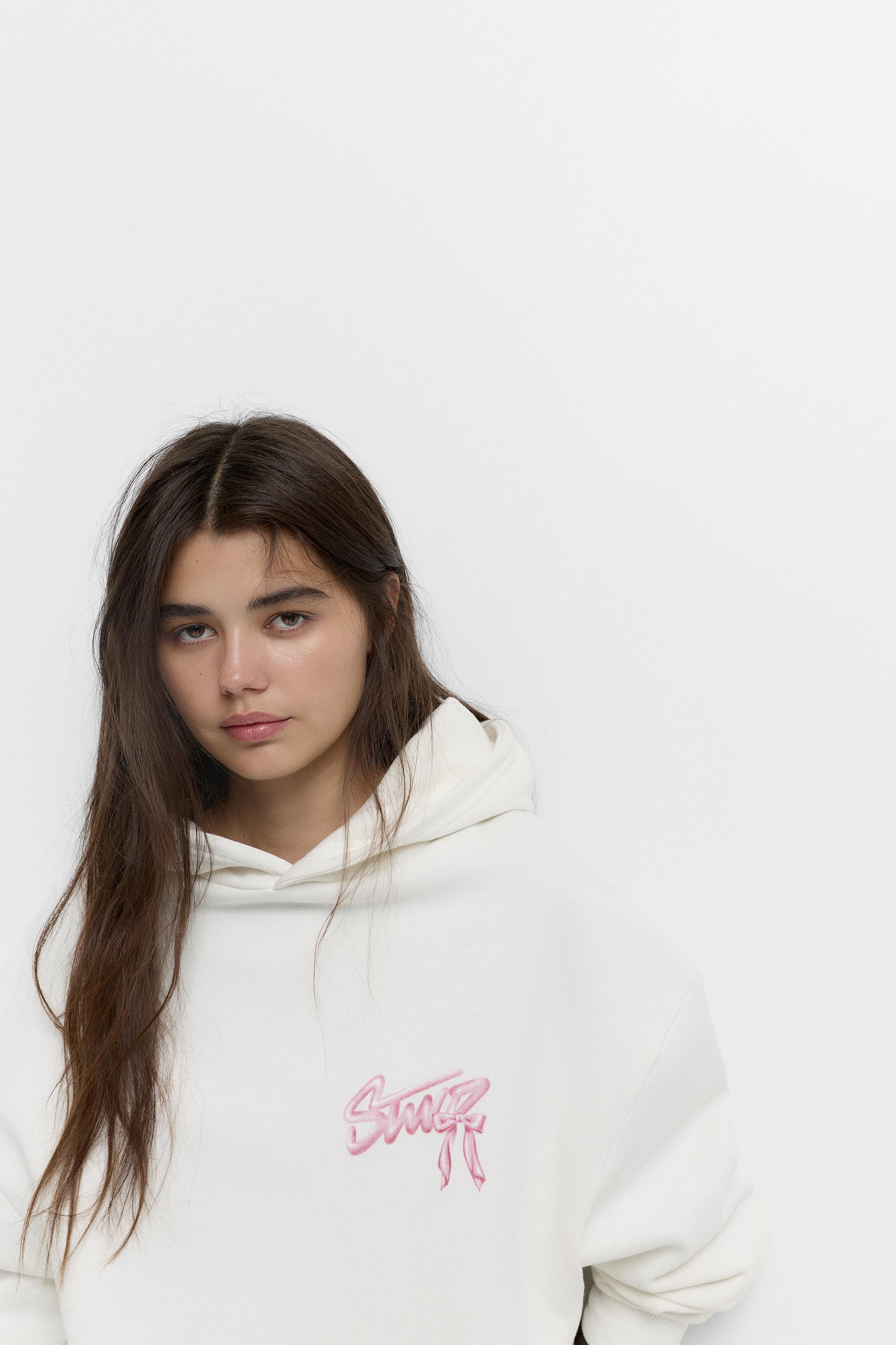 Fiyonk grafikli kapüşonlu sweatshirt - Görsel 17