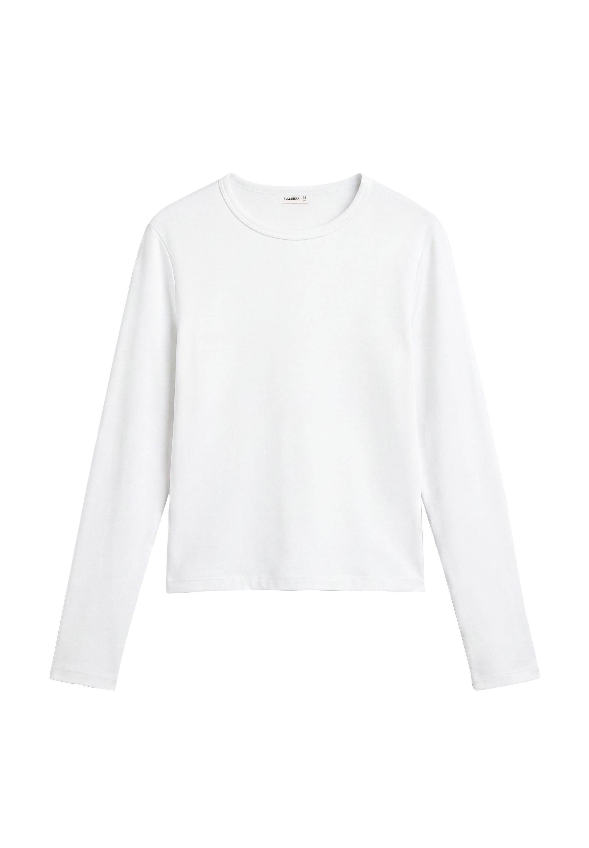 Fitted long sleeve T-shirt — White