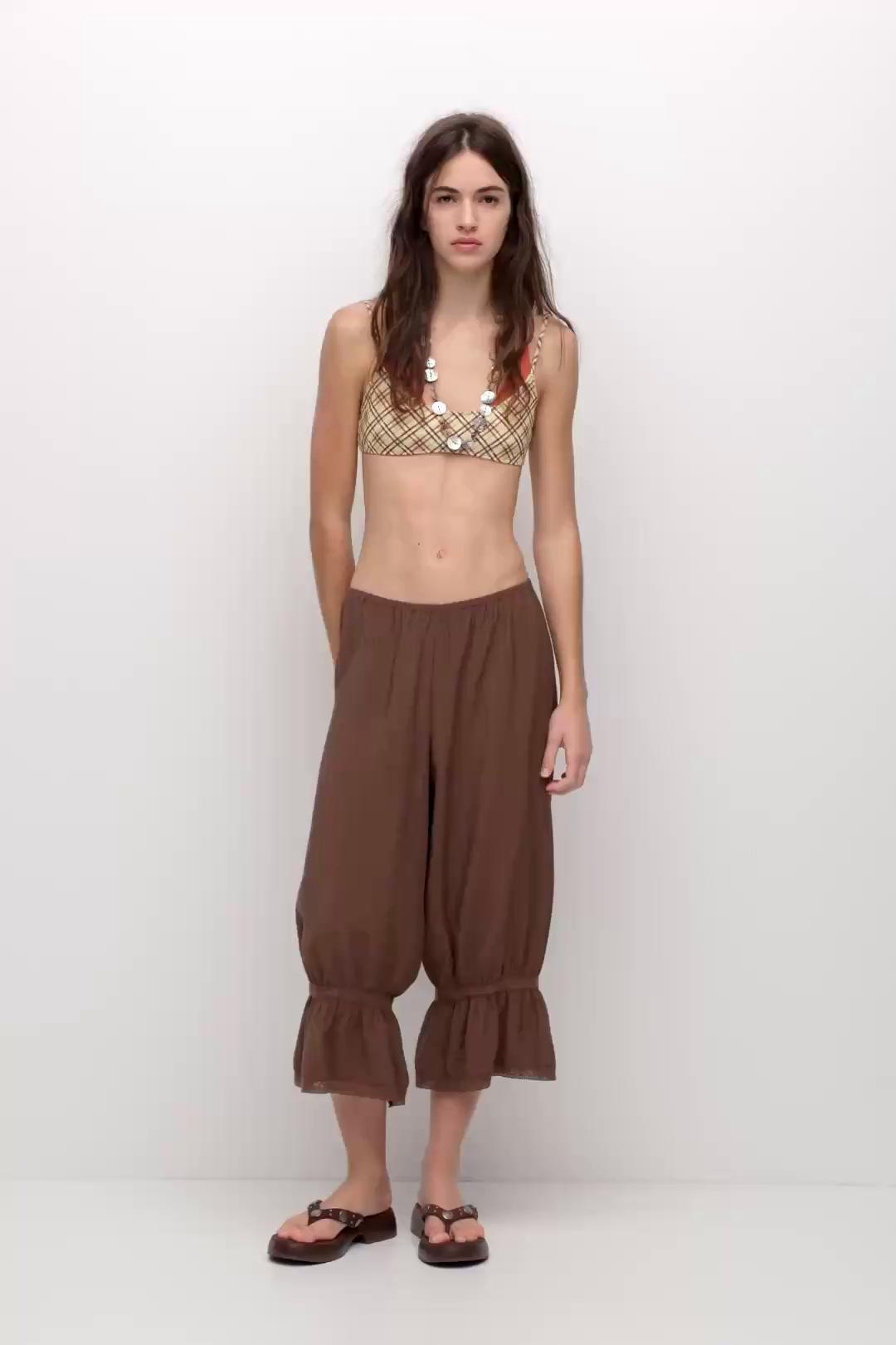 Brown bloomer trousers - Pull&Bear Iraq
