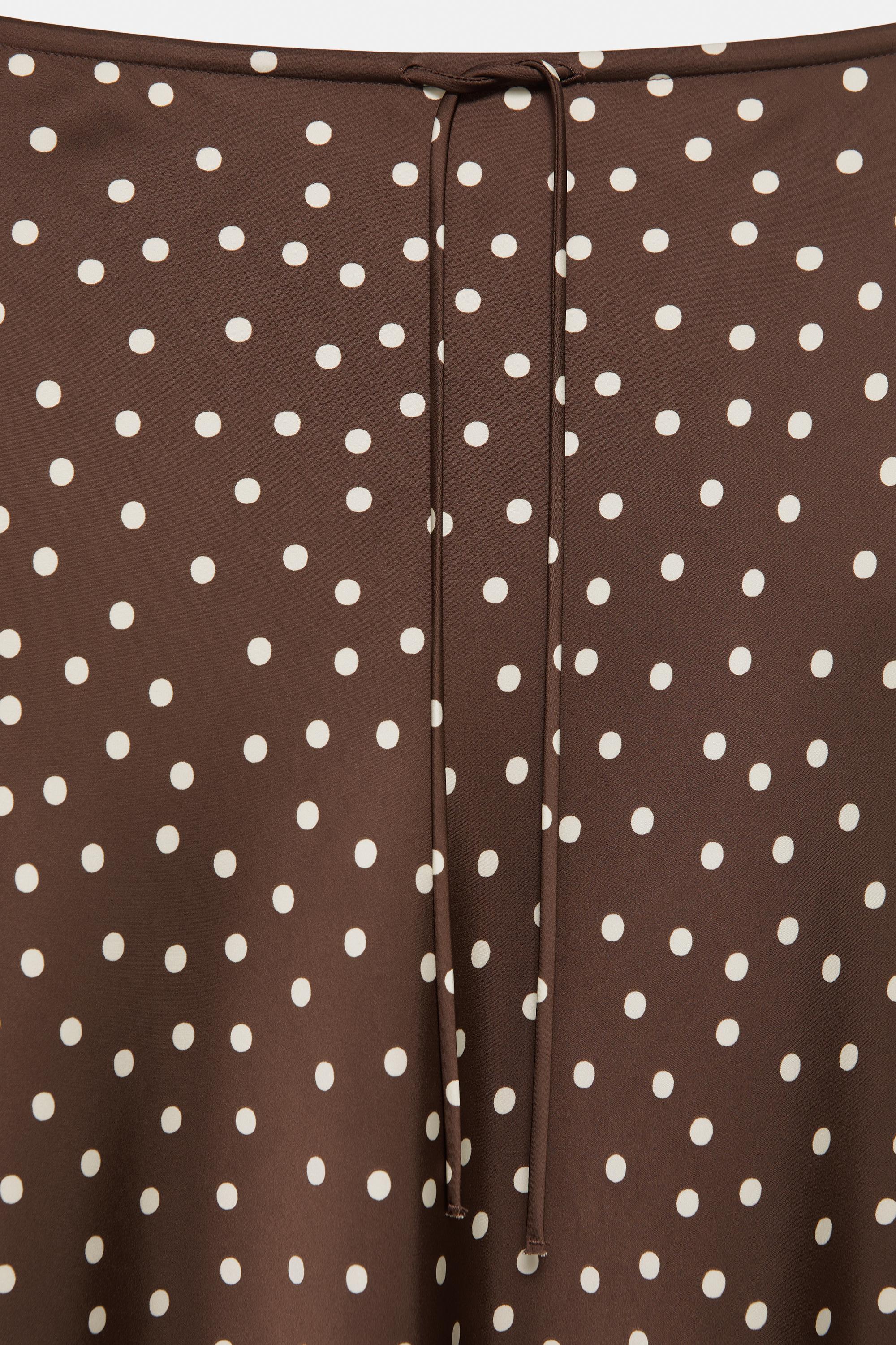 Satin drawstring midi skirt — Print 1