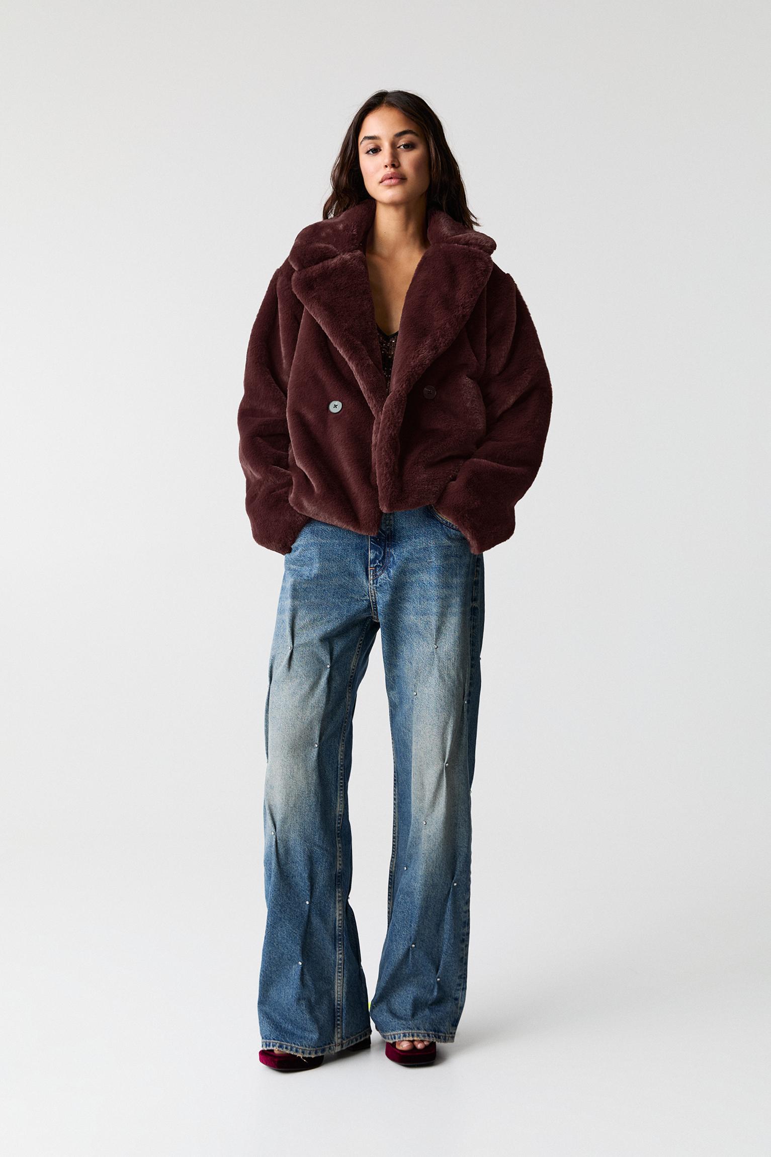 Pull and bear fur jacket best sale