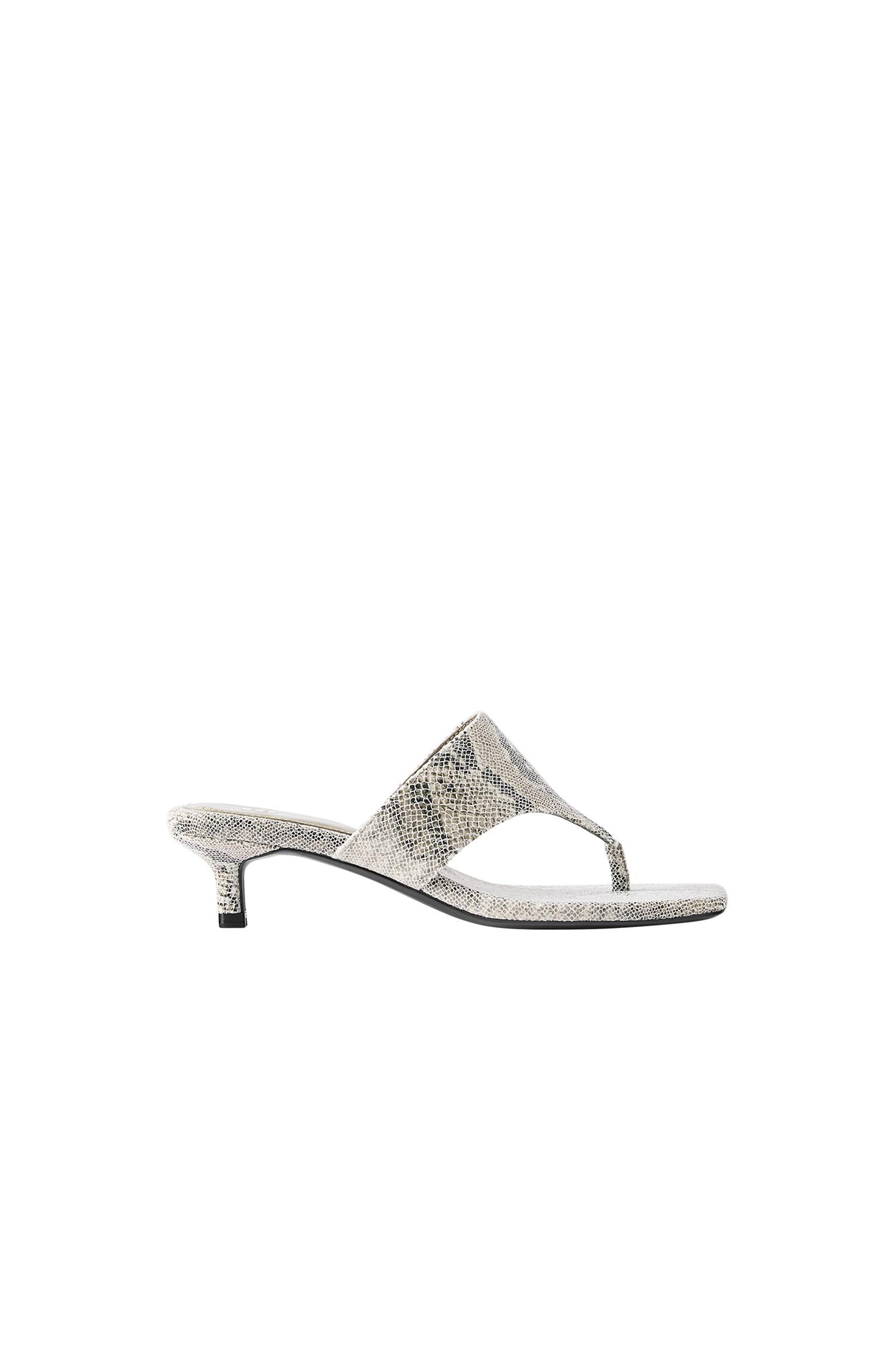 Snakeskin print high-heel sandals — Contrast