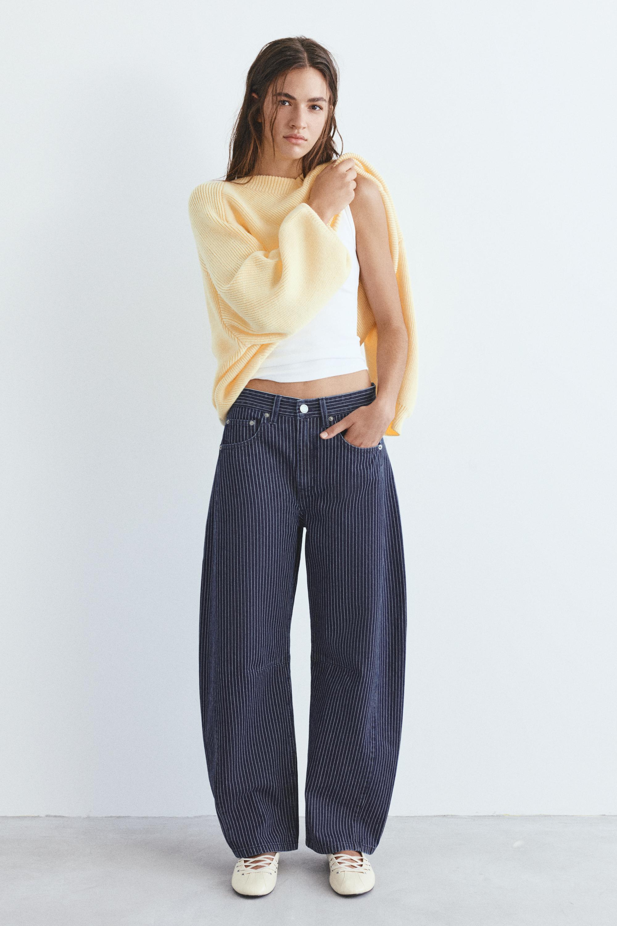 Jeans A Palloncino A Righe