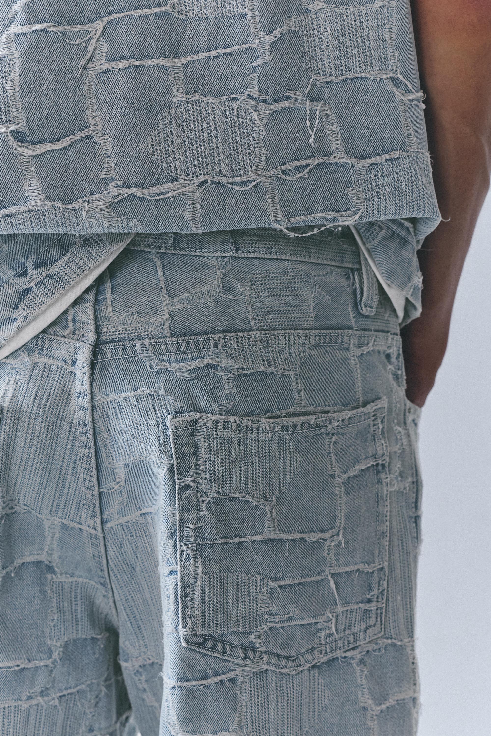 Jacquard denim Bermuda shorts — Pale indigo