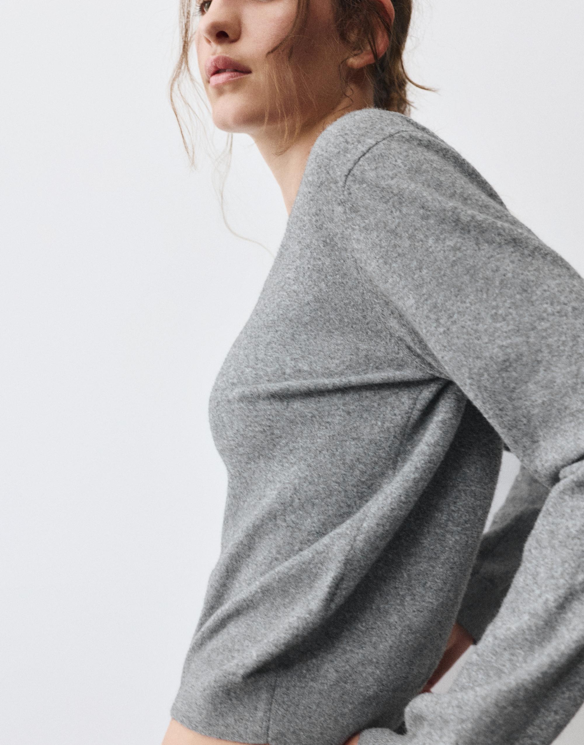 Soft knit jumper — Grey marl