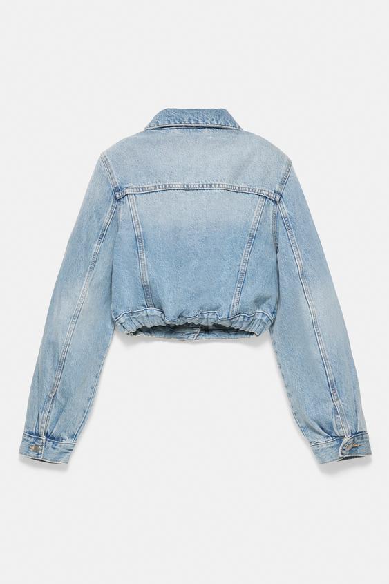 Crop denim ceket