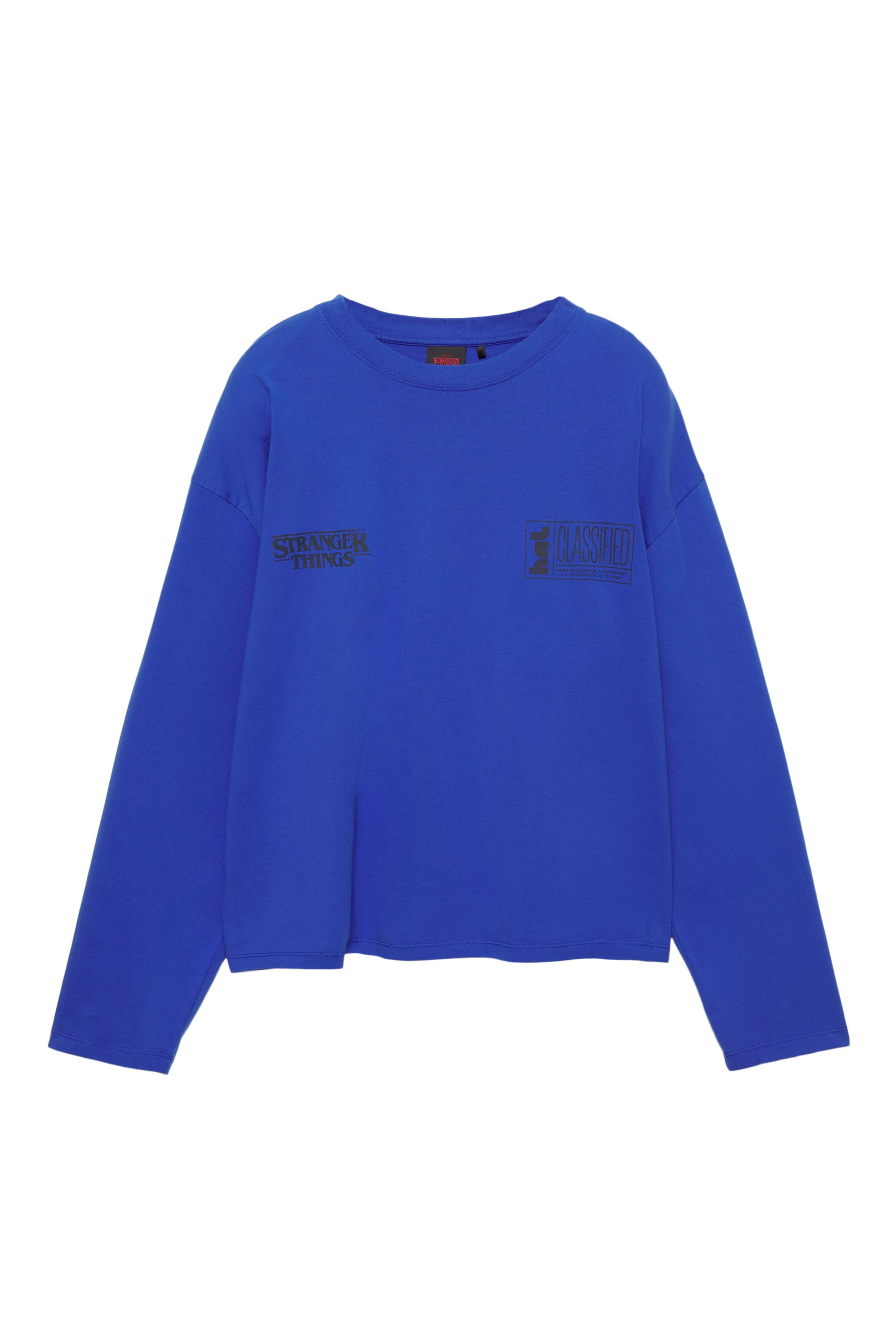 Mavi Stranger Things tişört - Görsel 5
