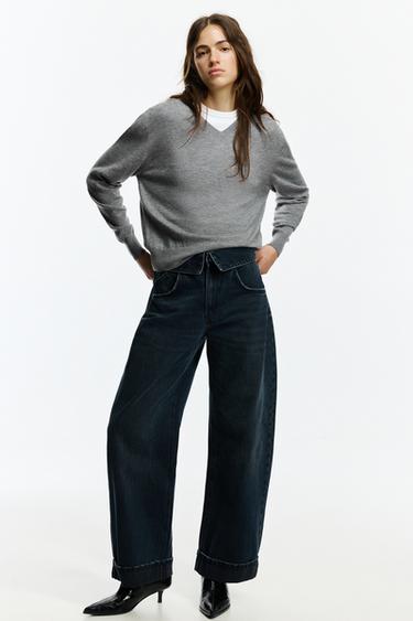 100% wool v-neck jumper — Grey marl 4