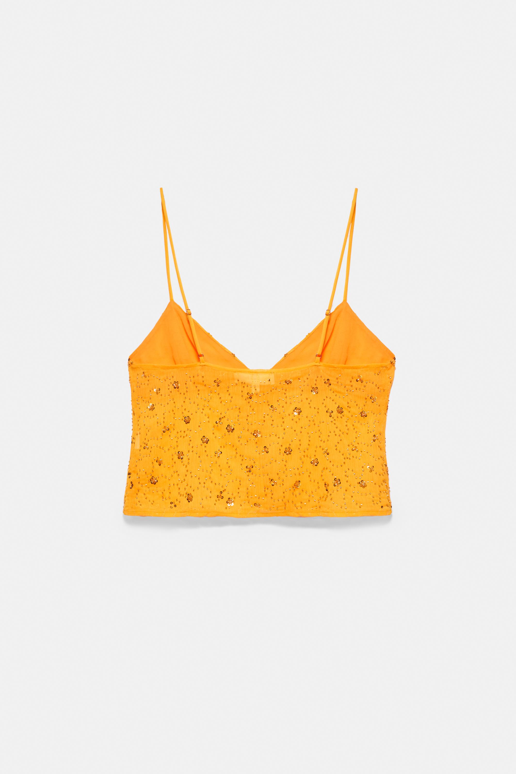 Orange sequin camisole — Orange