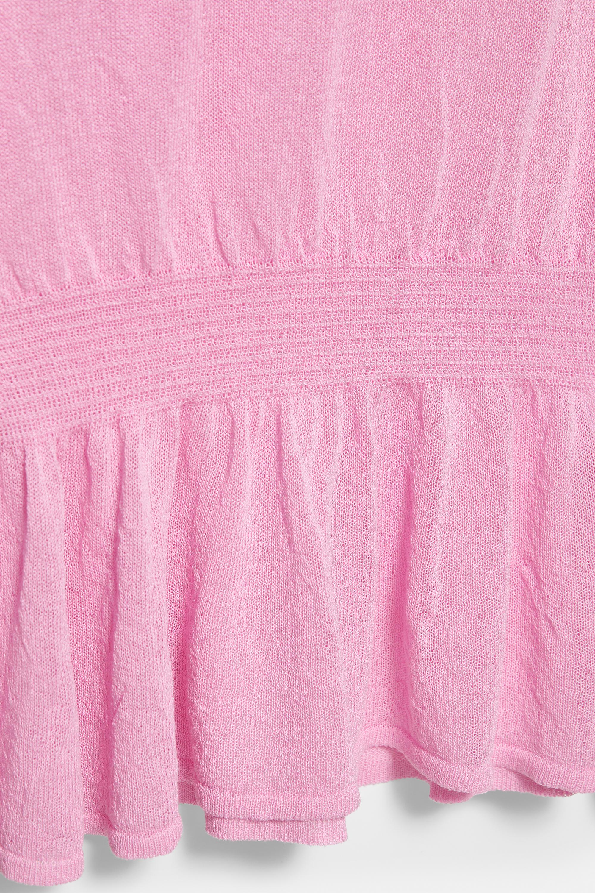 Asymmetric knit top — Pink