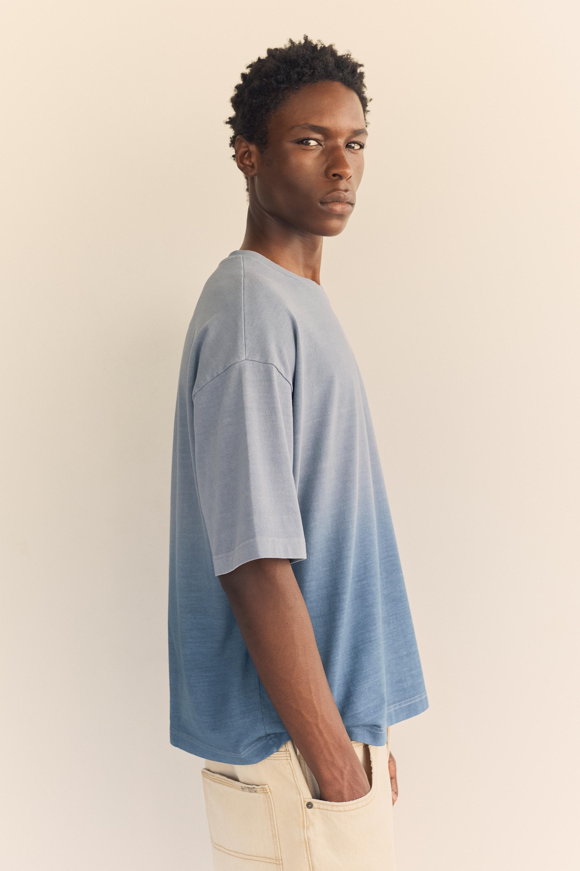 Ombré stud T-shirt — Blue