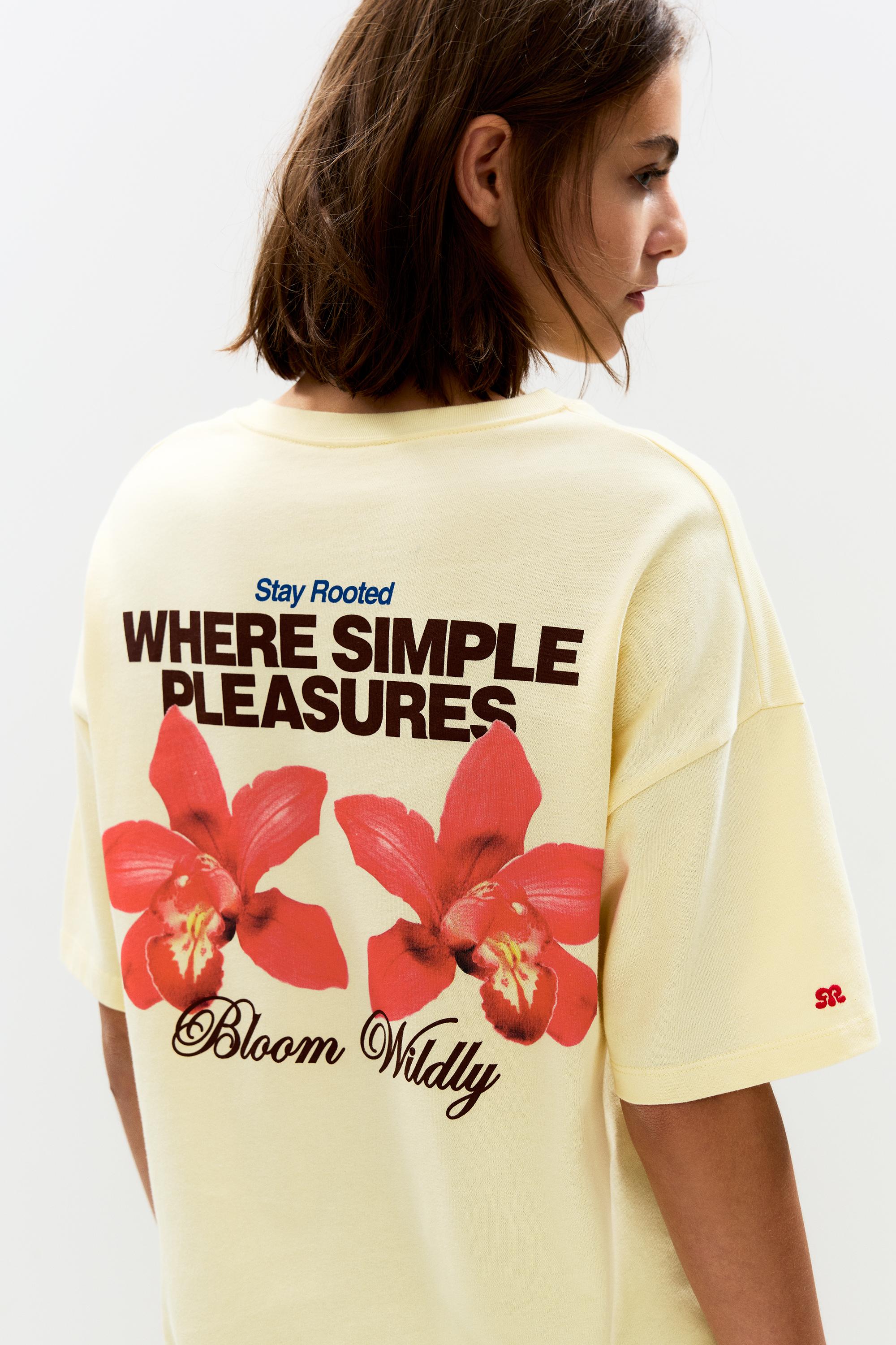 Floral graphic T-shirt - pull&bear