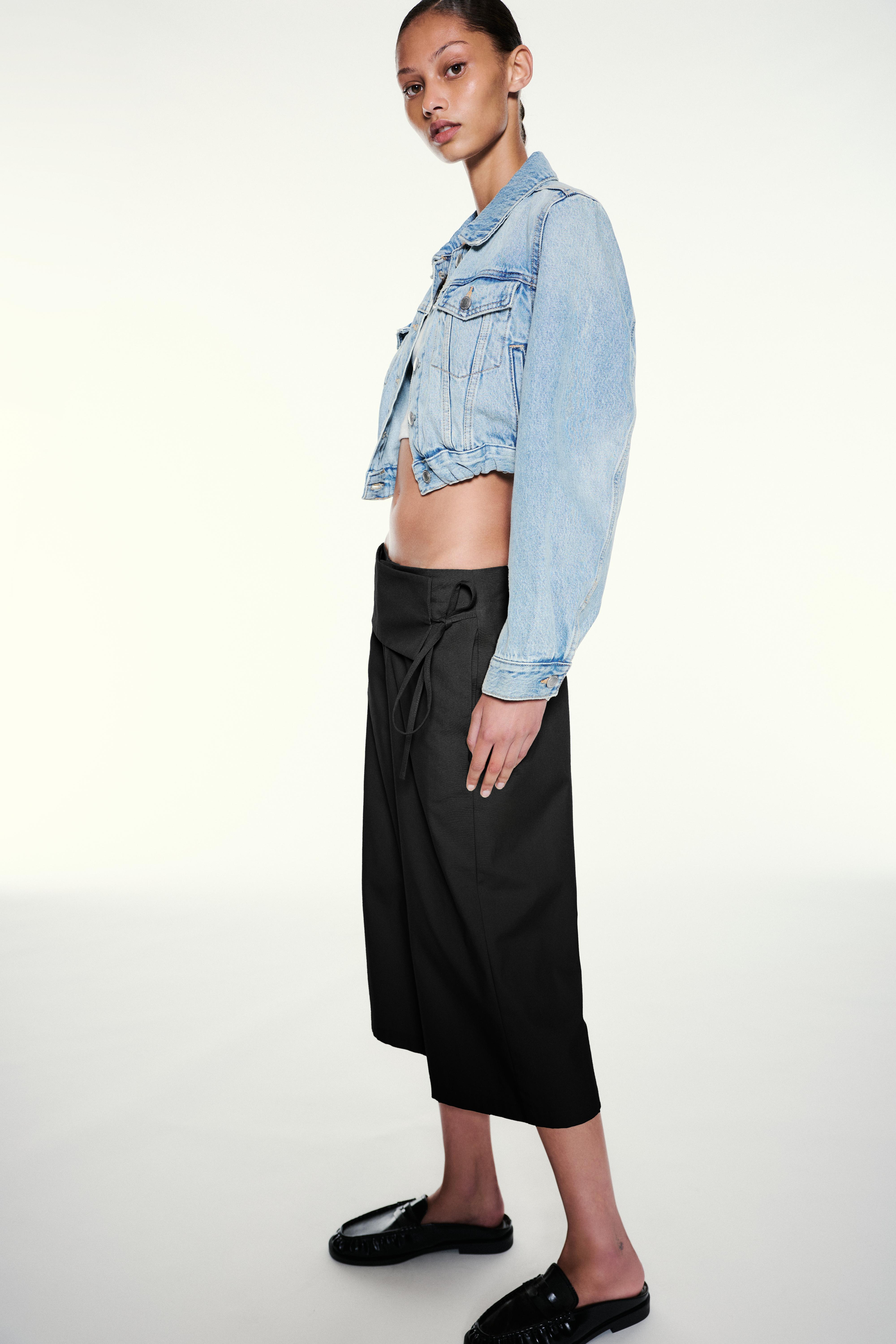 Sash tie culottes — Black