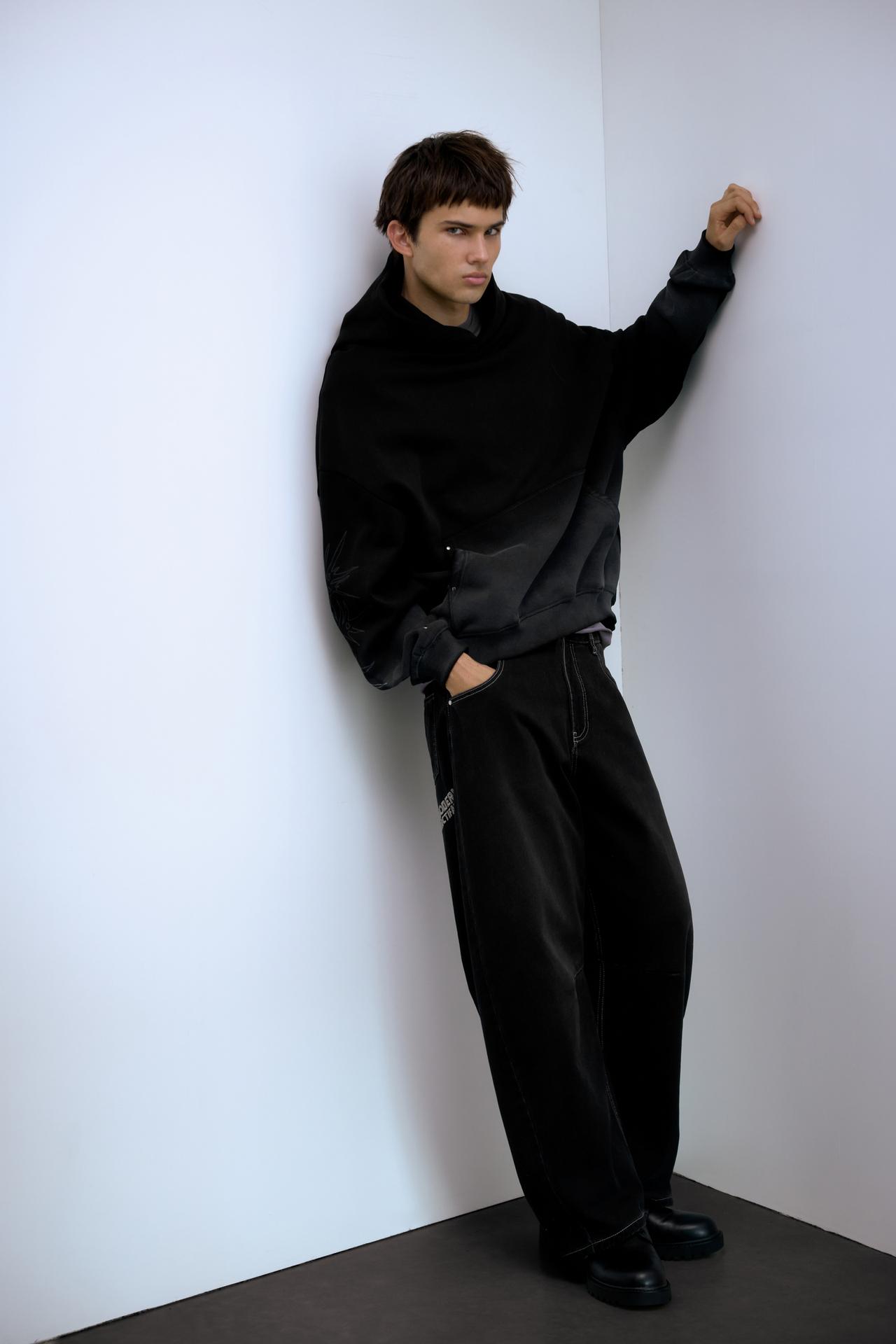 STWD gradient hood sweatshirt — Black