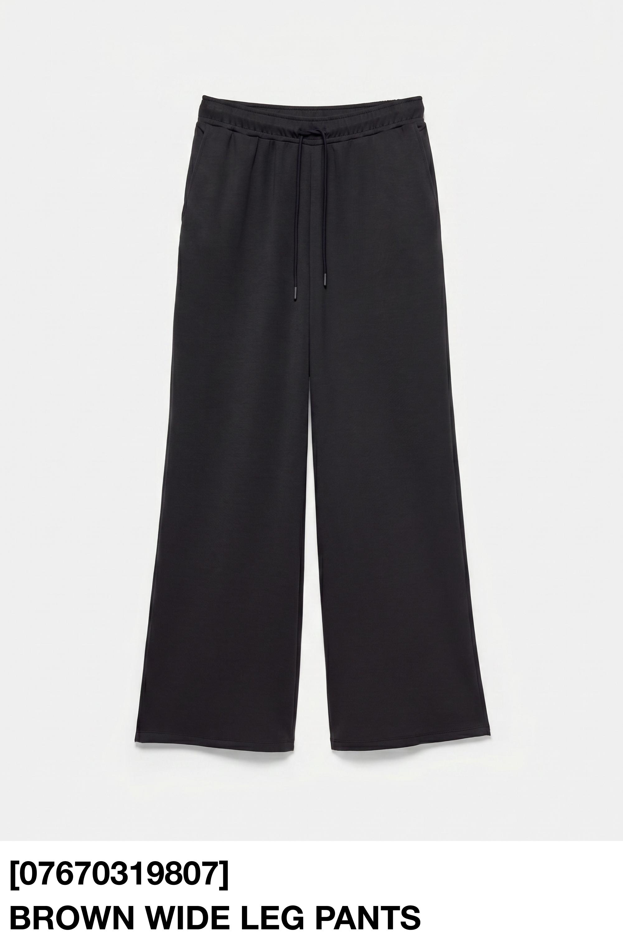 Modal wide-leg trousers — Anthracite grey